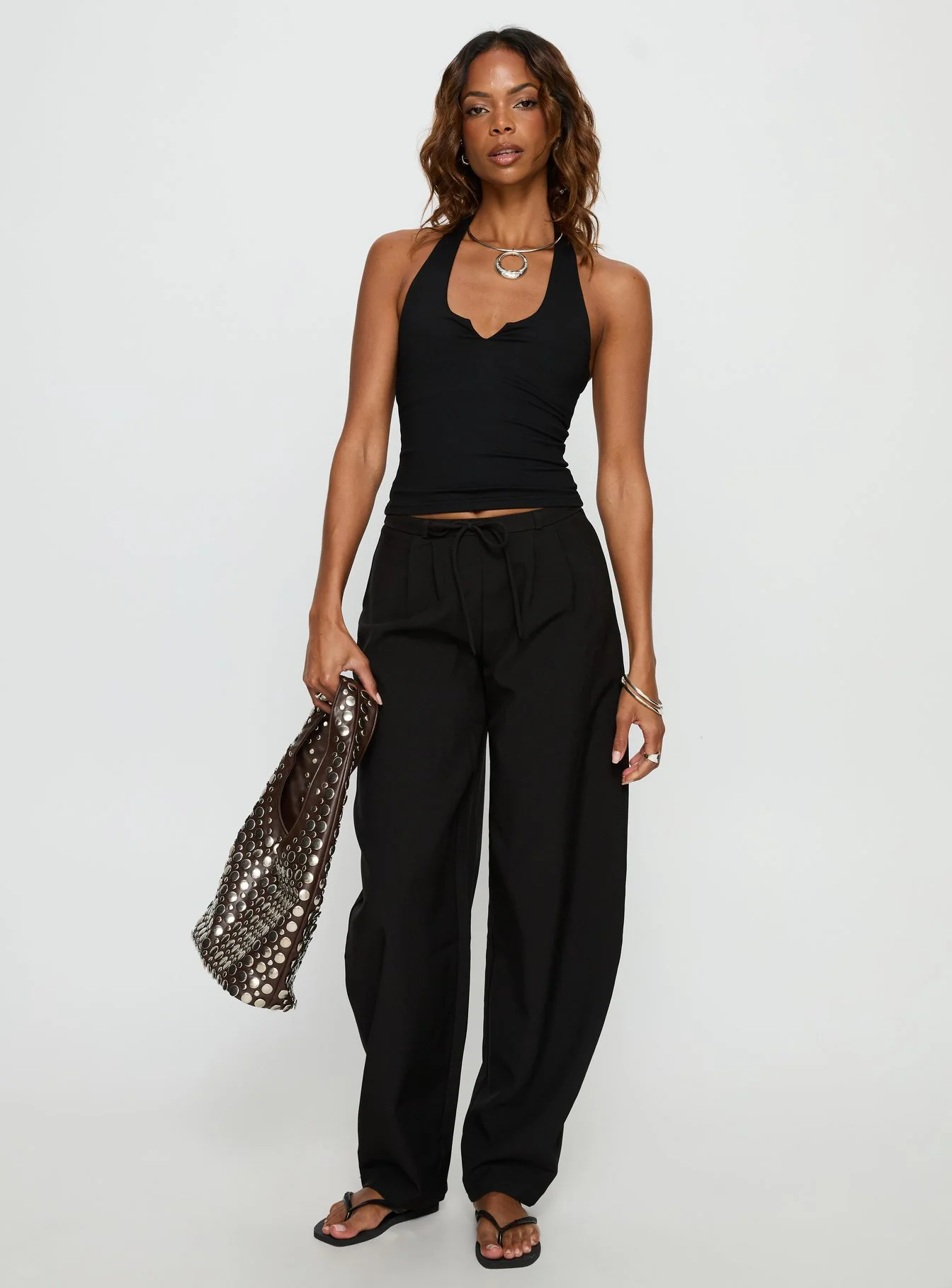 Triffid Barrel Leg Pants Black