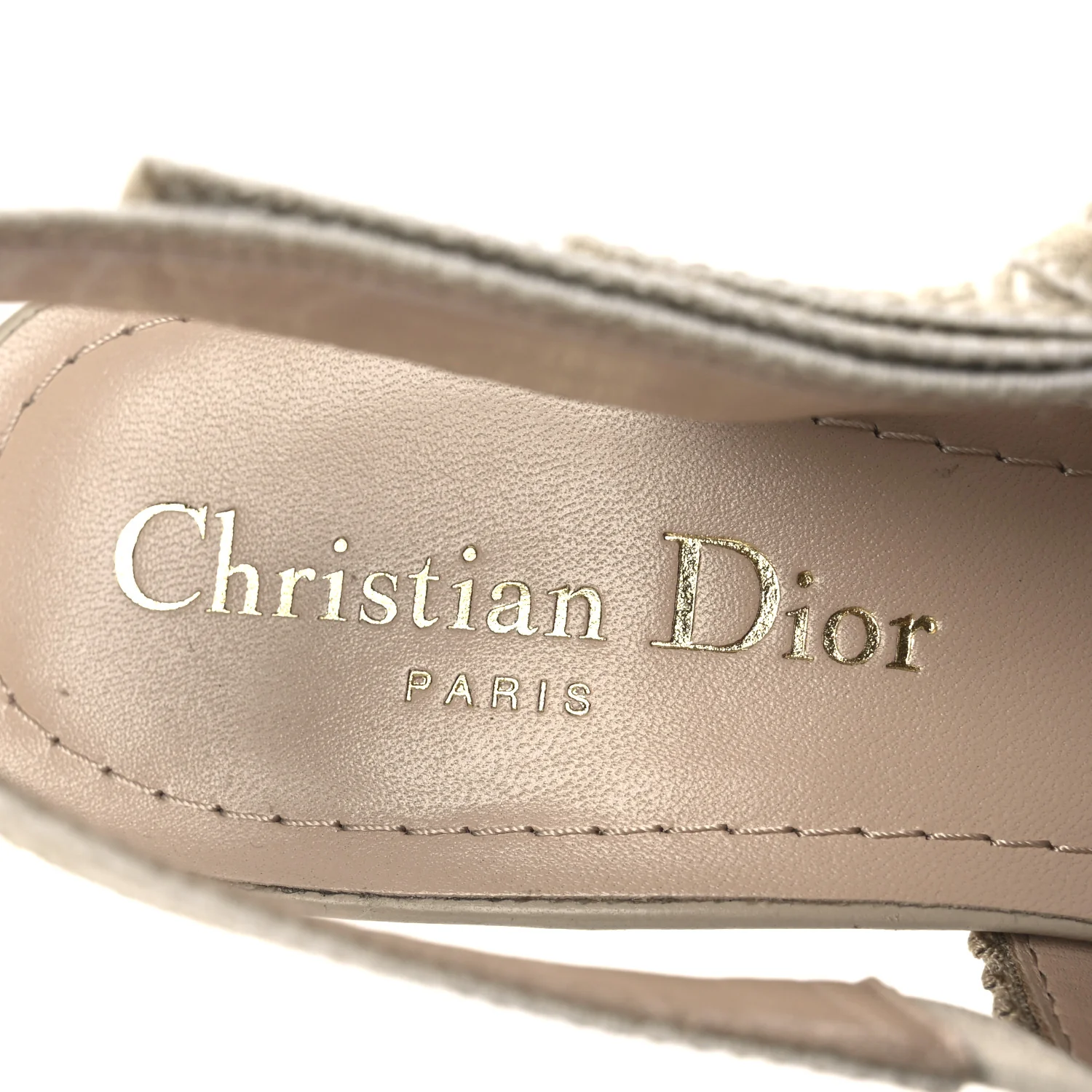 Raffia Embroidered J'Adior Slingback 65mm Pumps 36 Taupe - Top Club