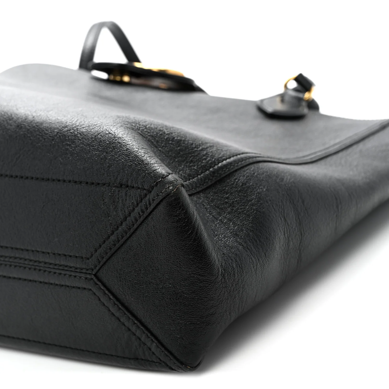 New Sakai Calfskin Lux Medium Dahlia Tote  Black - Top Club