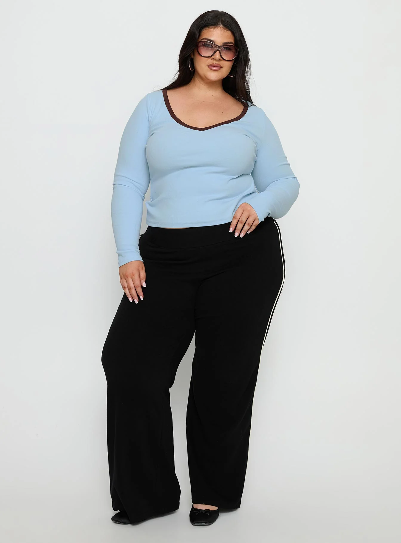 Ascenda Straight Leg Track Pant Black Curve