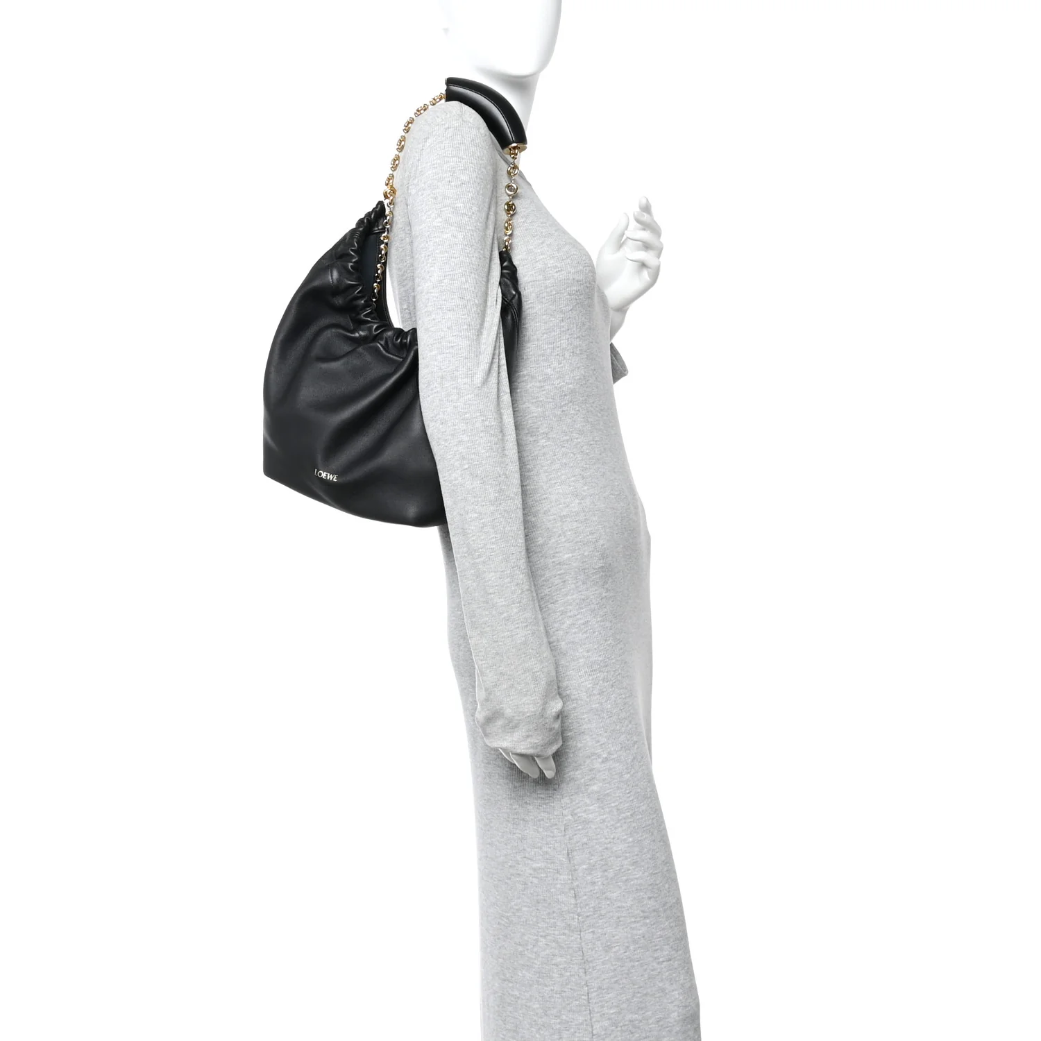Buttery Nappa Lambskin Small Squeeze Bag Black - Top Club
