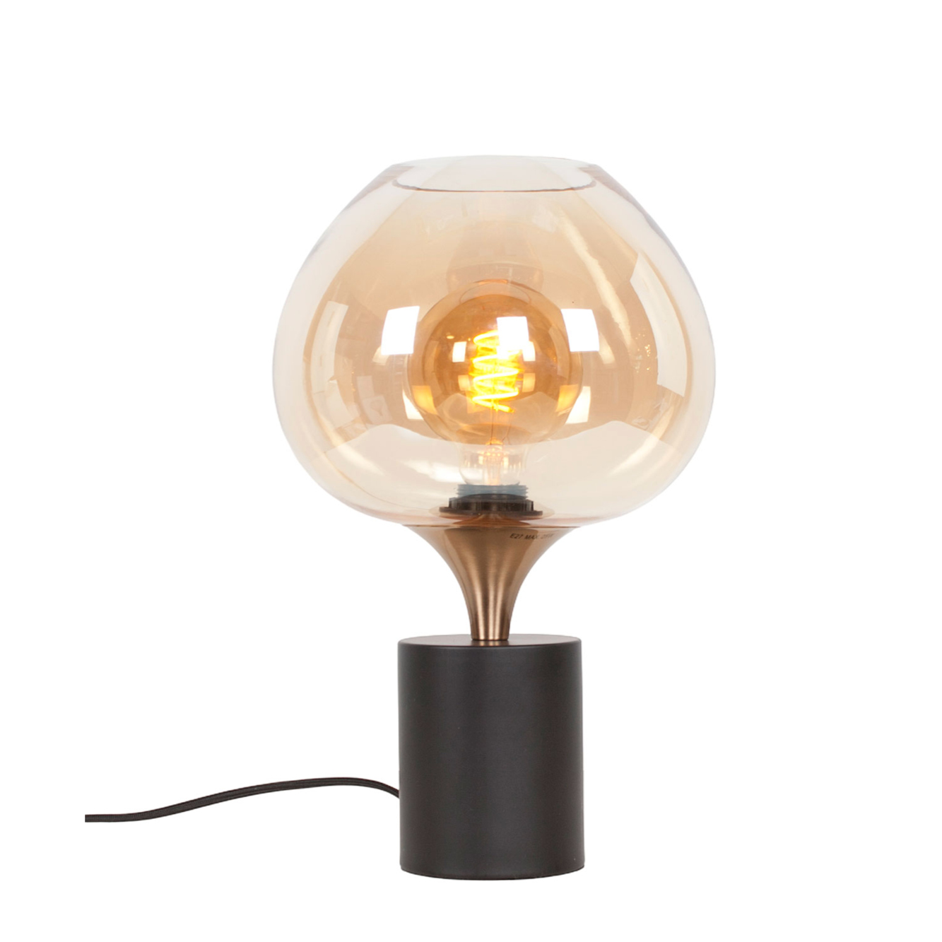 Tafellamp Fresu 1-Lichts brons/amber