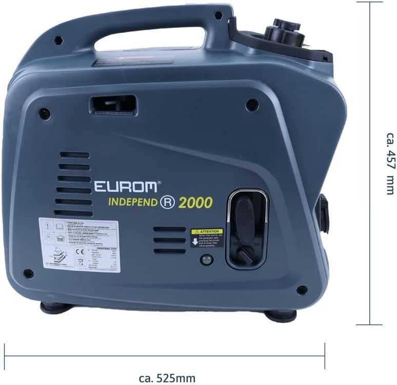 Dönges Generatore di corrente da 1800 W, Inverter di emergenza a 4 tempi, 2 x 230 V, connettore 1 x 12 V, durata 3,8 ore, molto compatta per situazioni di emergenza, campeggio, giardino