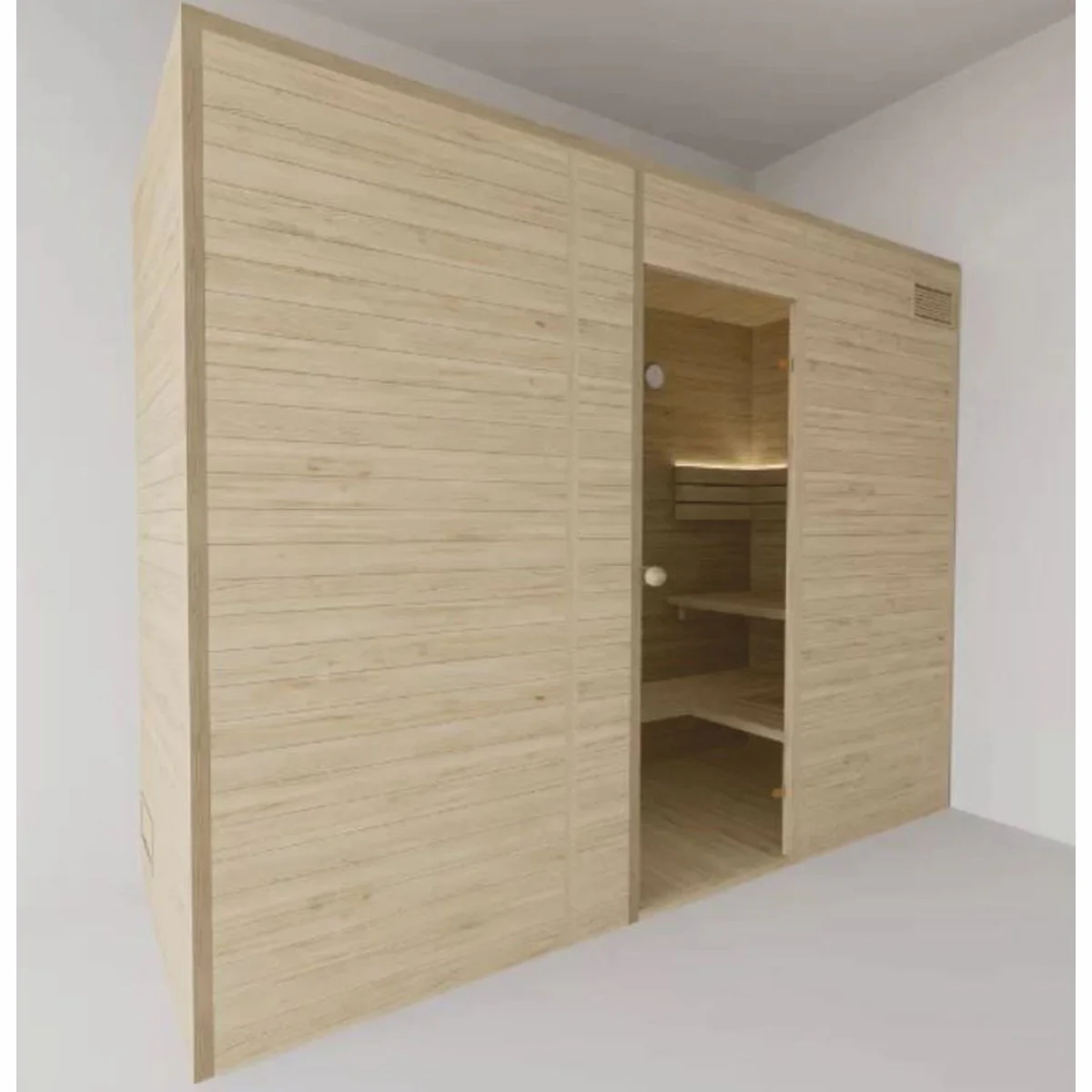 Luxury 4 person indoor sauna natural color 300 x 100 x H. 190 cm