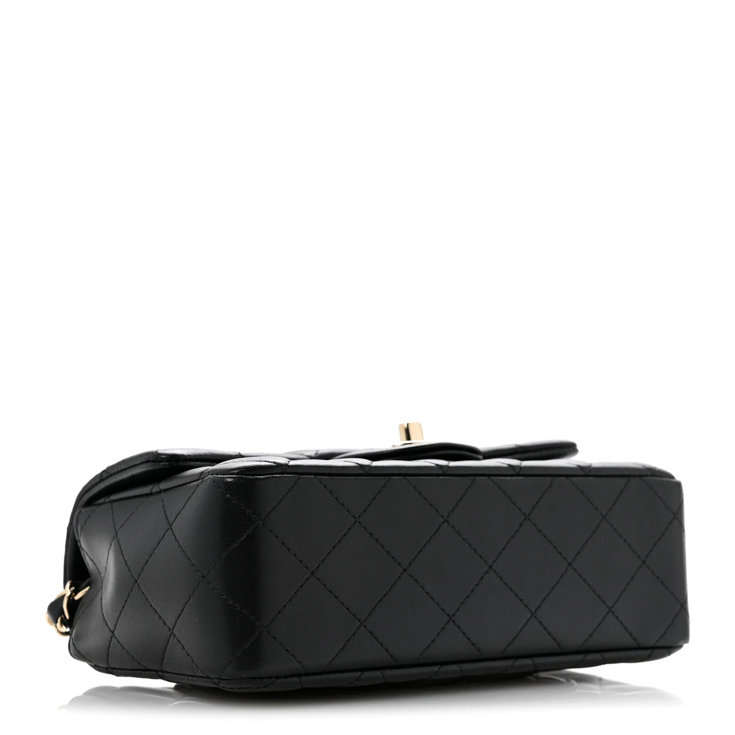 Lambskin Quilted Mini Rectangular Flap Black - Top Club