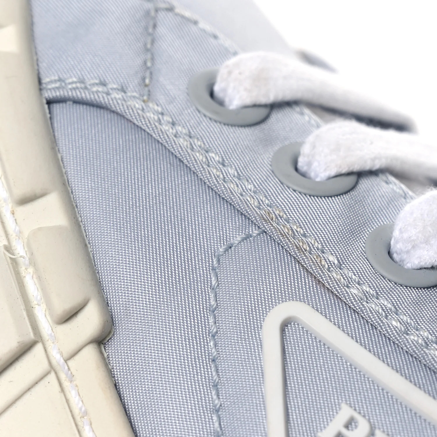 Re-Nylon Gabardine Triangle Logo Double Wheel 50mm Sneakers 38 Cielo - Top Club