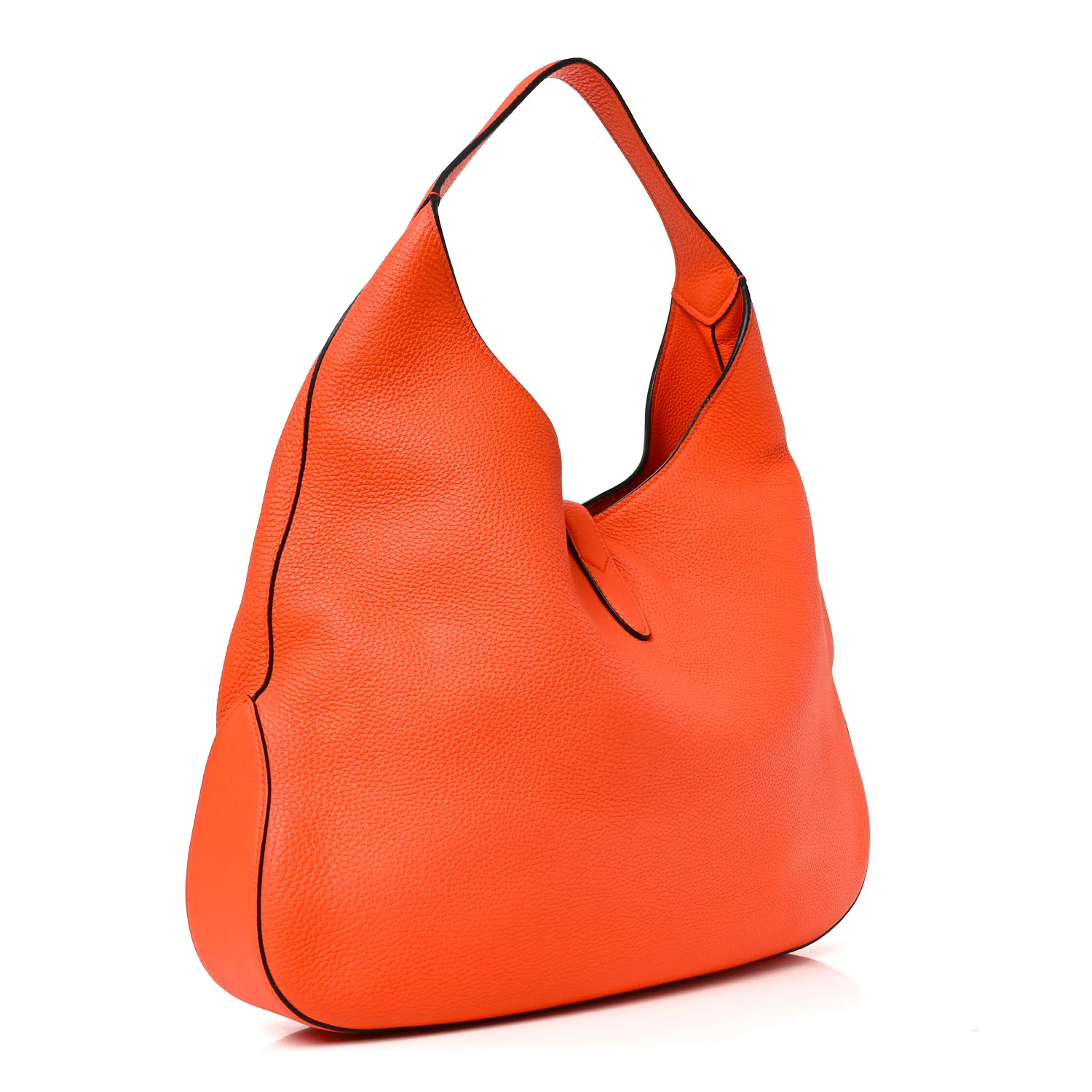 Soft Grained Calfskin Large Jackie Hobo Orange - Top Club
