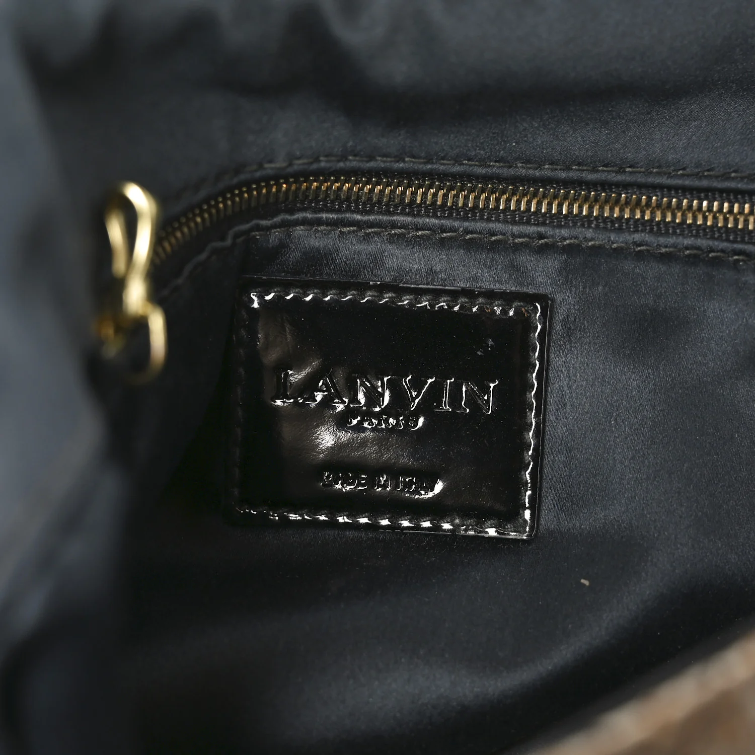 Crackled Metallic Lame Quilted Happy Partage Bag Gold - Top Club