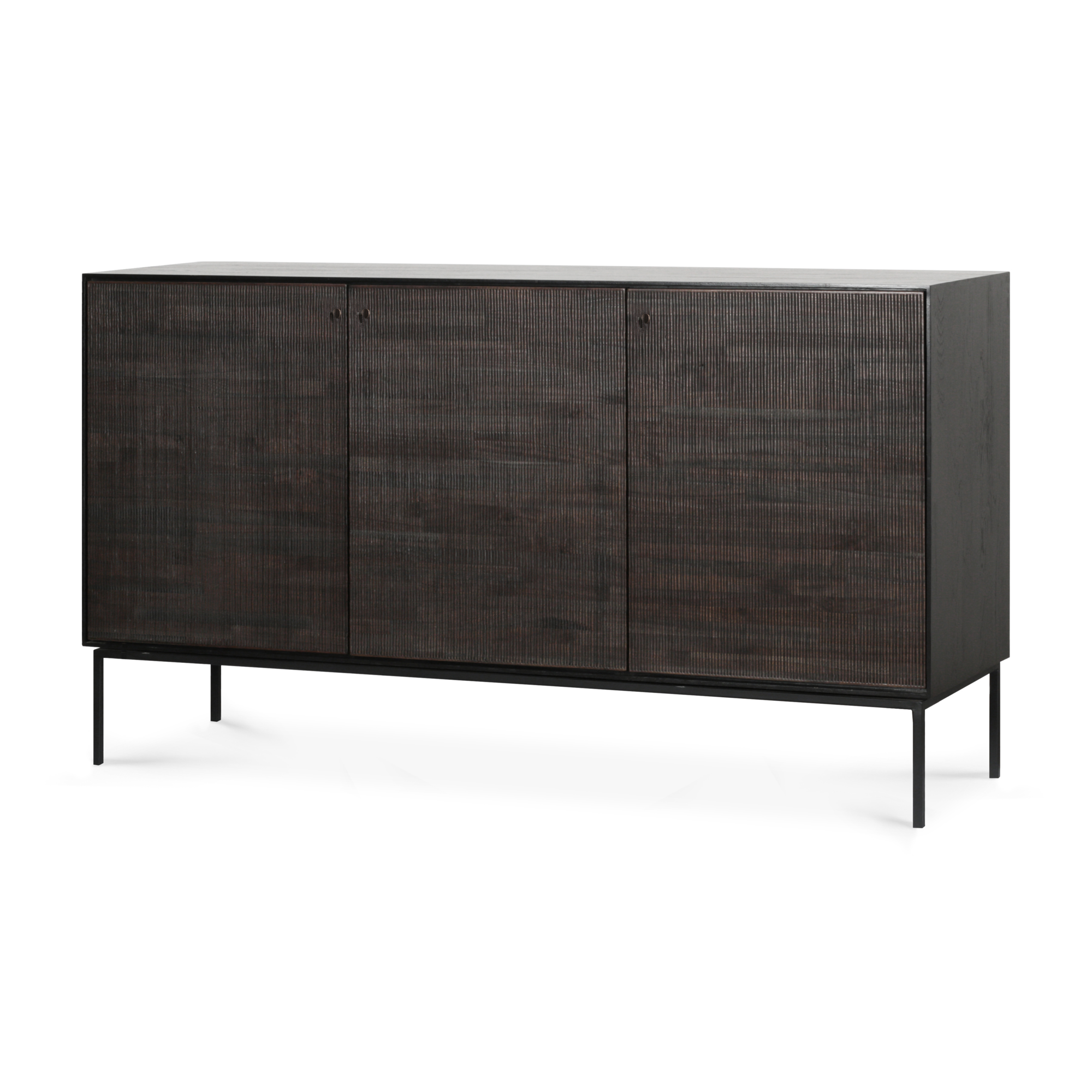 Dressoir Grooves zwart/bruin 152 cm
