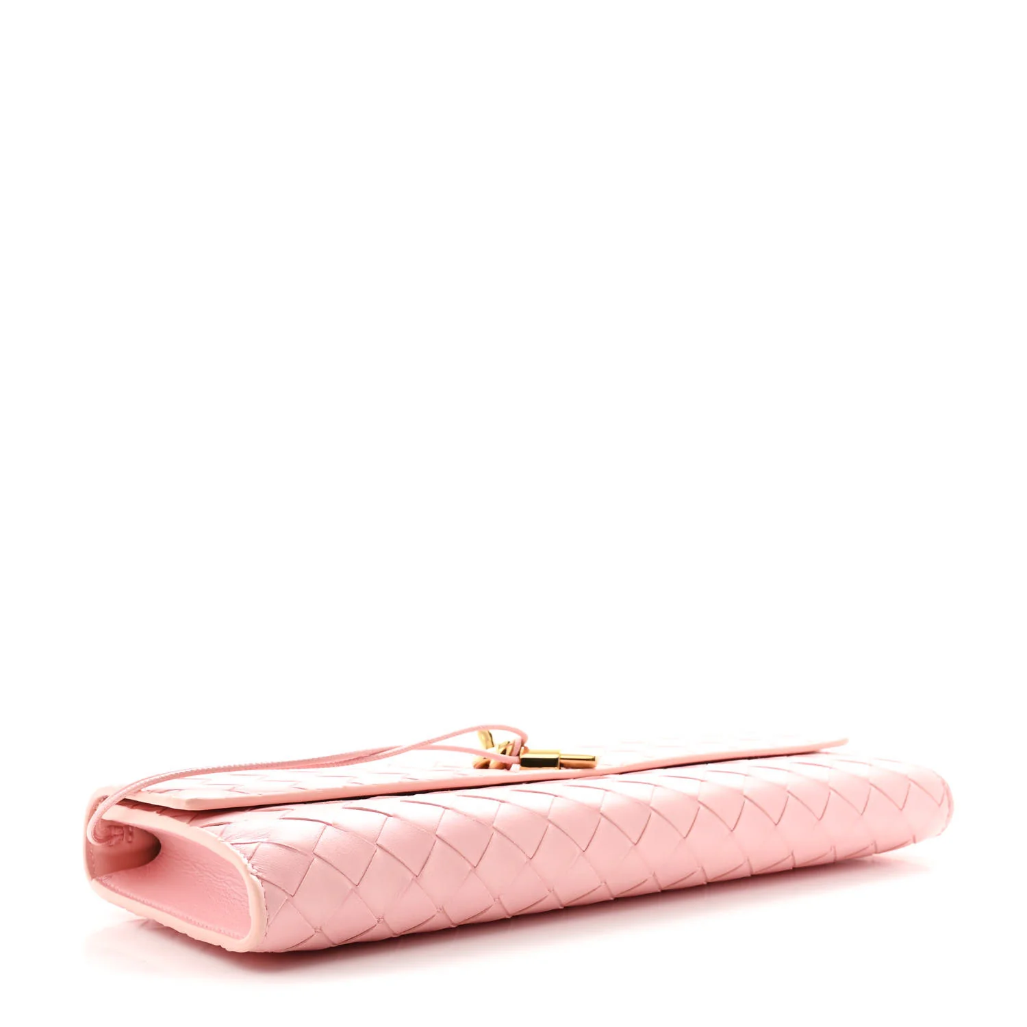 Nappa Intrecciato Long Andiamo Top Handle Clutch Rose - Top Club
