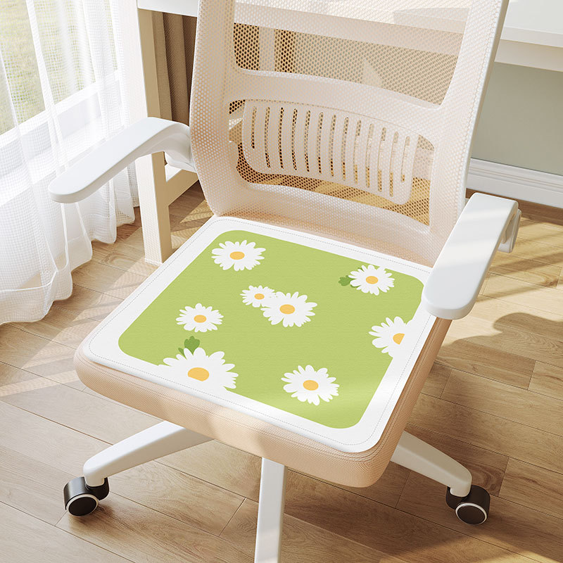 3D Breathable Ice Silk Fiber Sponge Layer Lovely Design Cool Feeling Chair Mat Seat Cushions for Bedroom Study Office（10 pcs）