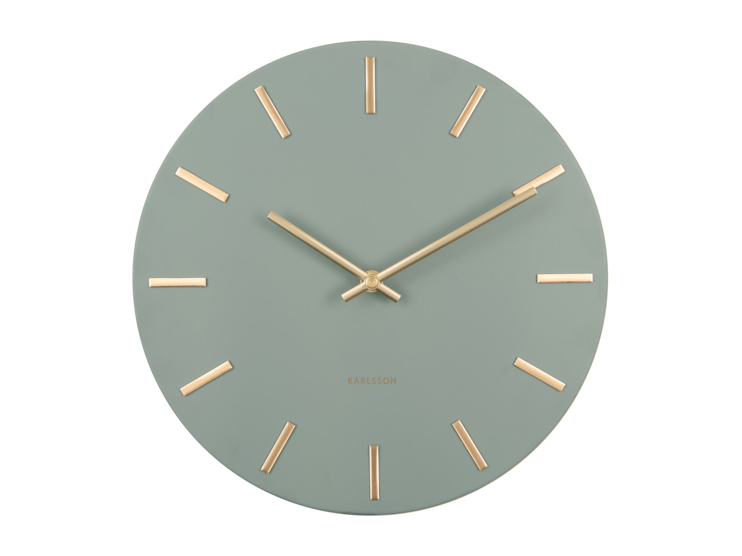 Wall clock Charm steel jungle gr.gold battons S