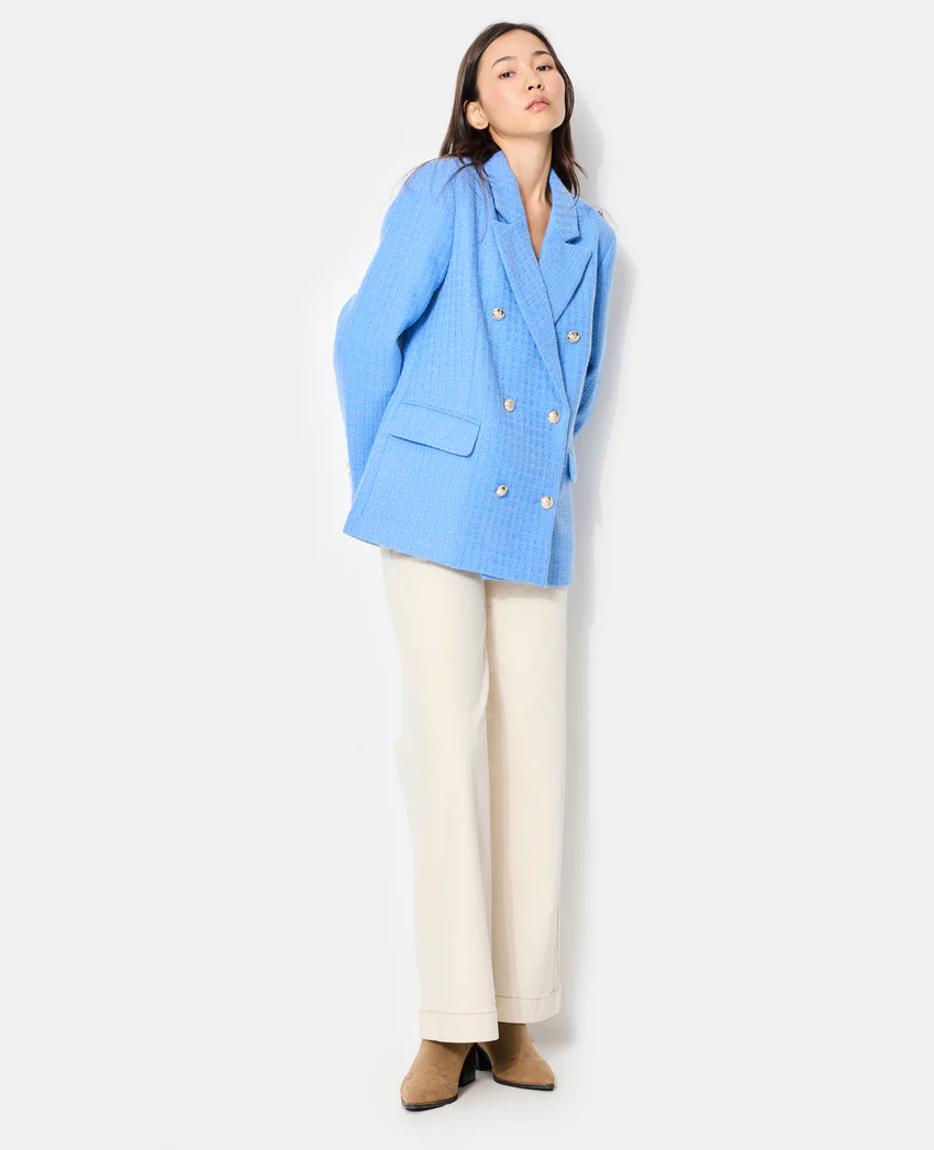 Pimkie Veste blazer en tweed avec boutons écussons