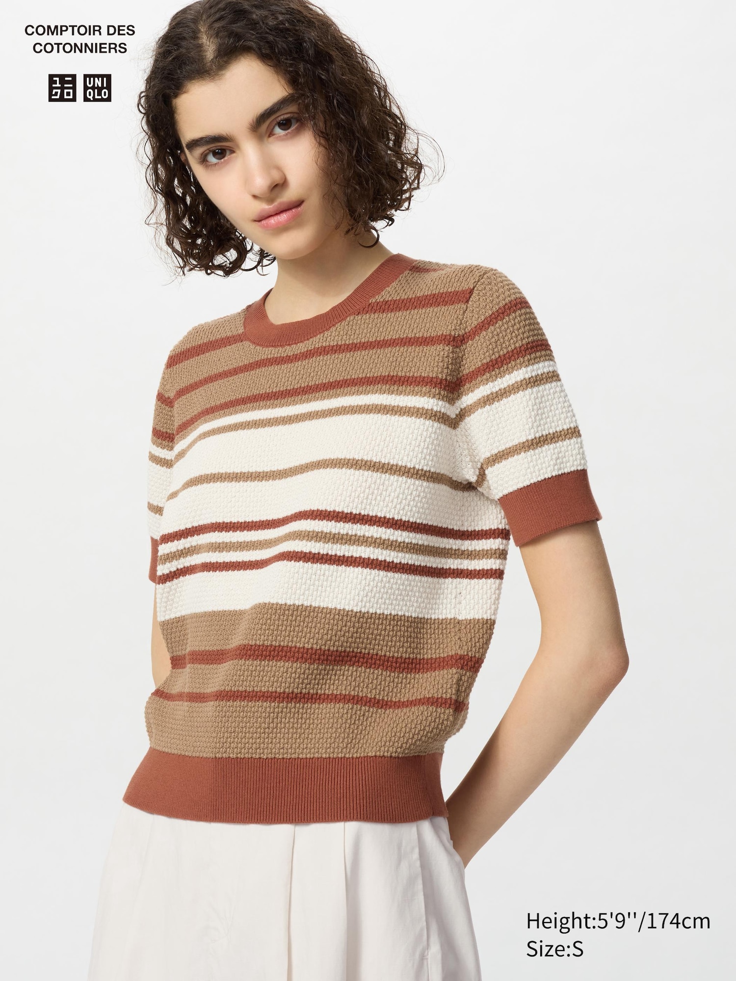 Cotton Popcorn Short Sleeve Sweater