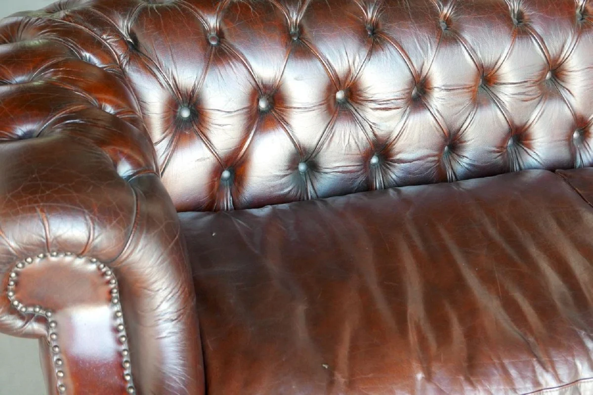 Luxury Chesterfield leather sofa 240 x 100 x H. 80 cm - Various colors - Real leather living room sofa - Chesterfield living room furniture