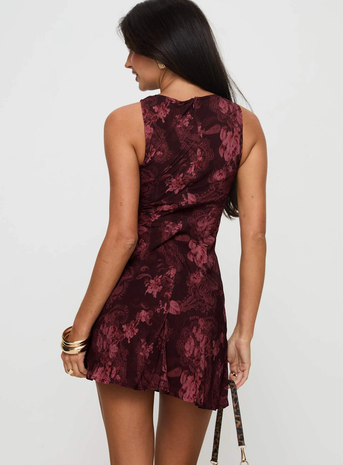 Vivre Mini Dress Burgundy Paisley Tall