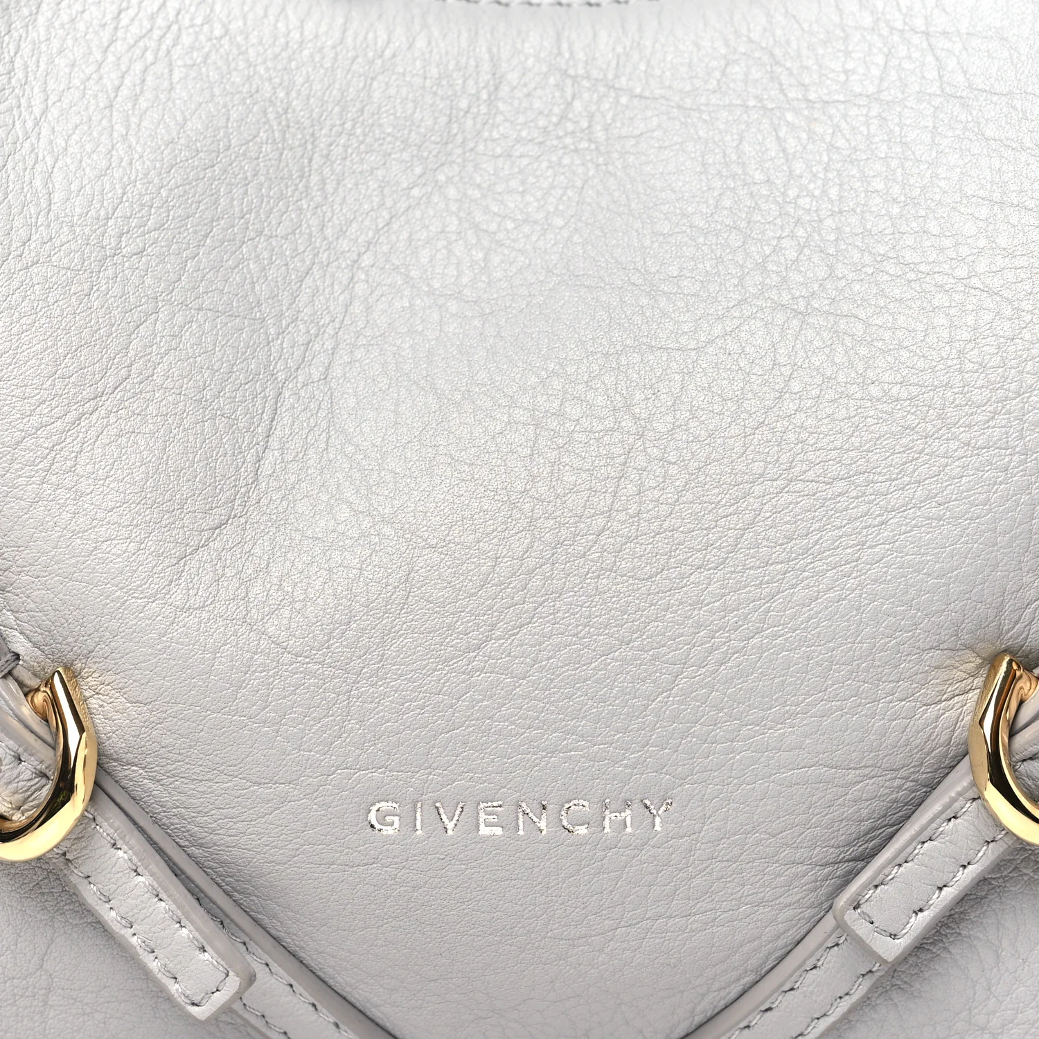Tumbled Calfskin Mini Voyou Boyfriend Party Bag Light Grey - Top Club