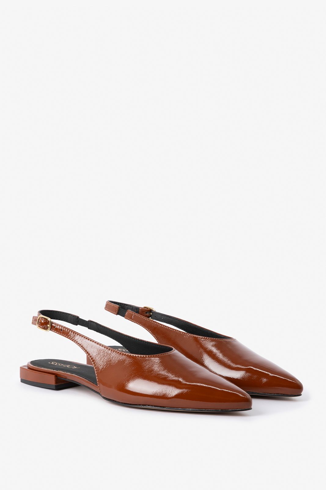 Bruine leren slingback