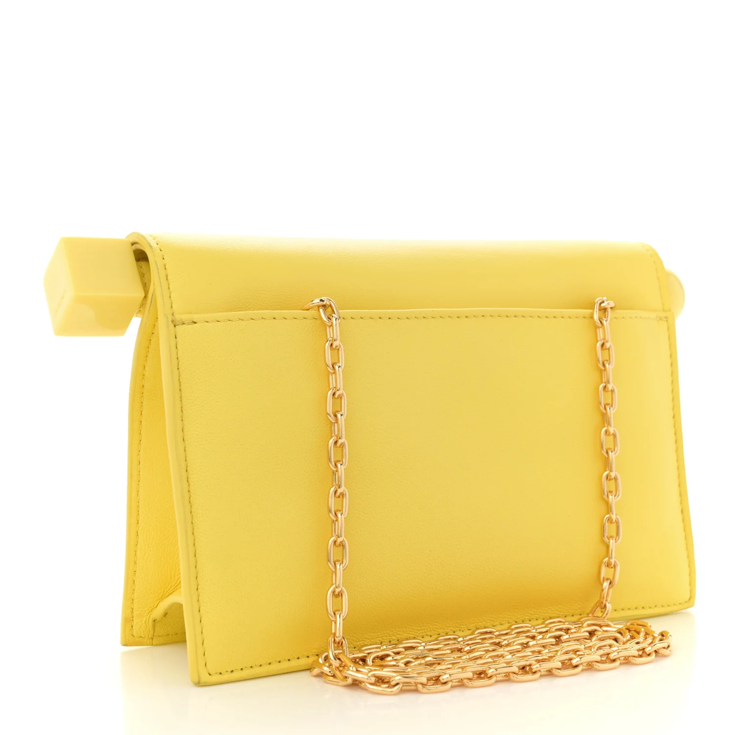 Smooth Calfskin La Petite Pochette Rond Carre Yellow - Top Club