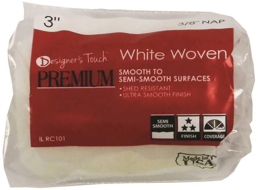 Designer Touch&trade; Premium Roller Cover, White Woven, 3 In. X 3-8 In. Nap - CPC Painting, Inc.