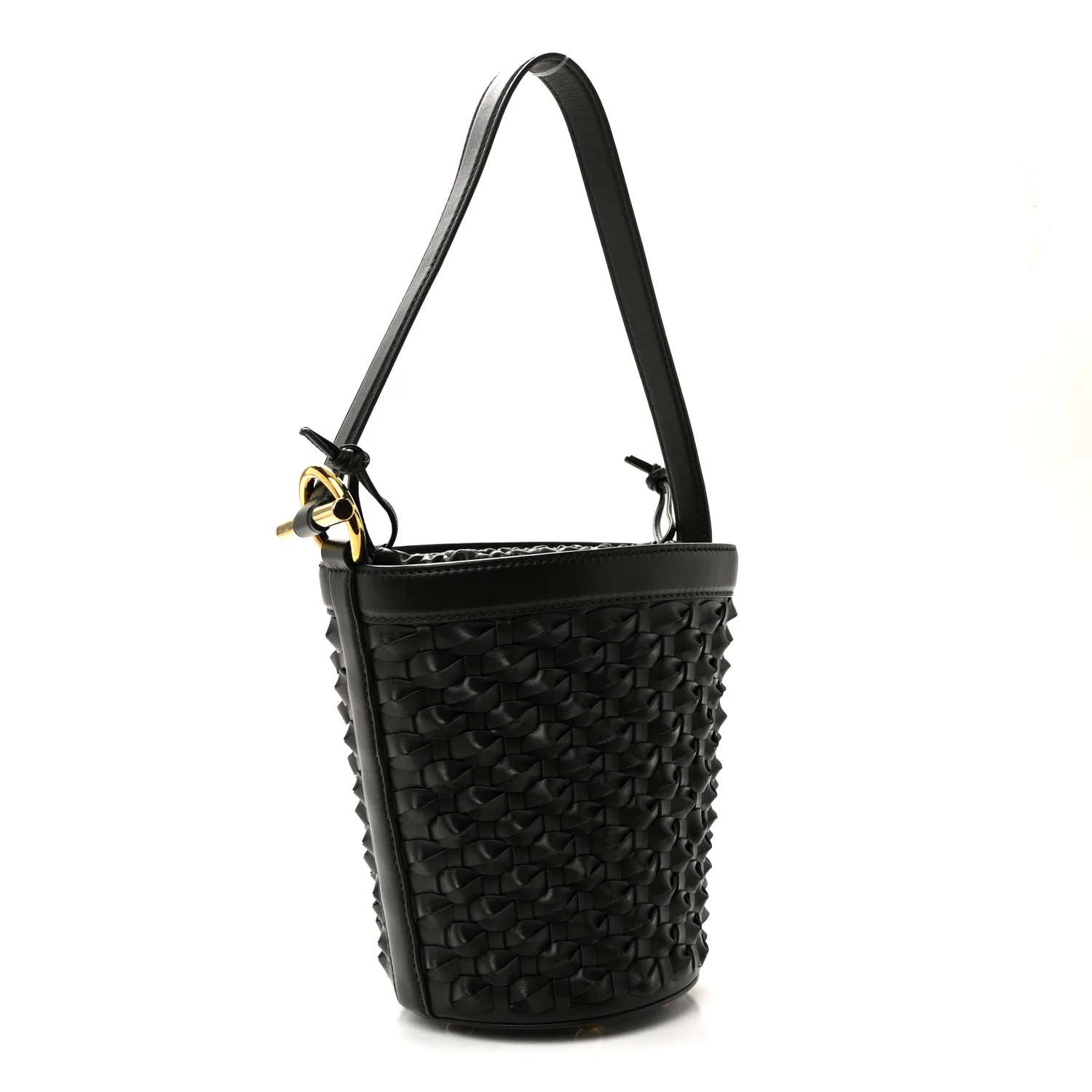 Nappa Intrecciato Small JJ Bucket Bag Black - Top Club