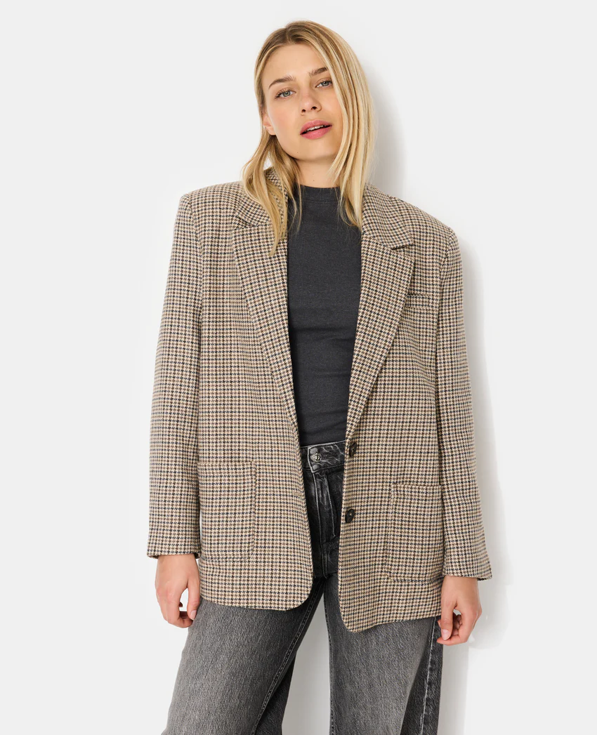 Pimkie Veste blazer oversize en tissu chaud motif pied-de-poule