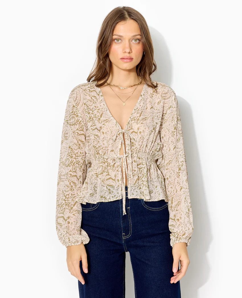 Pimkie Blouse manches longues motif cachemire