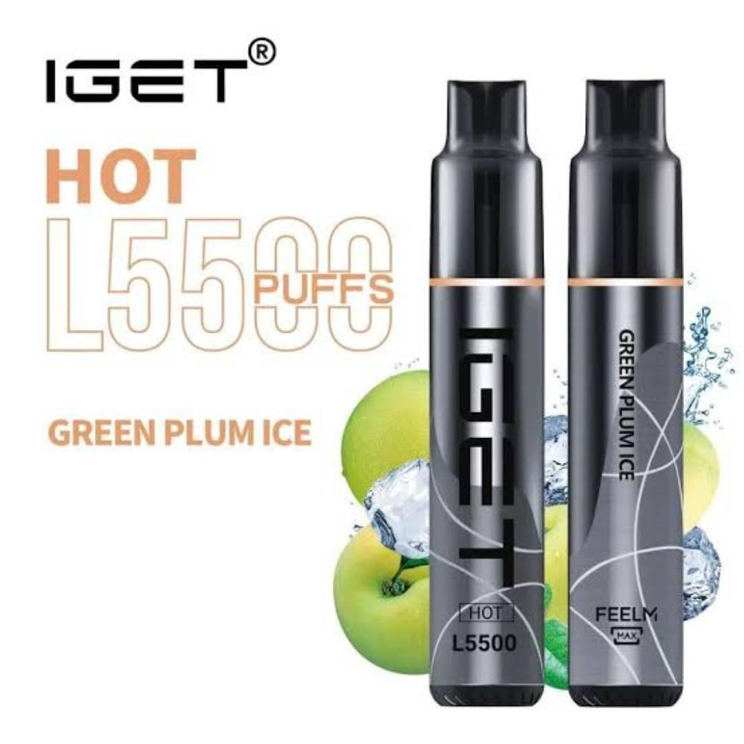 GREEN PLUM ICE IGET HOT L5500 DISPOSABLE VAPE