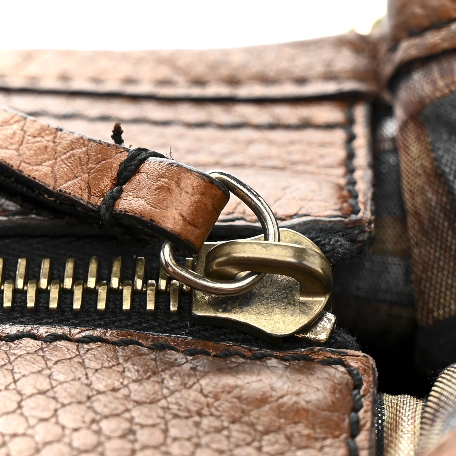 Zucca Calfskin Crocodile Embossed Large Chef Shopper Tote Tobacco - Top Club
