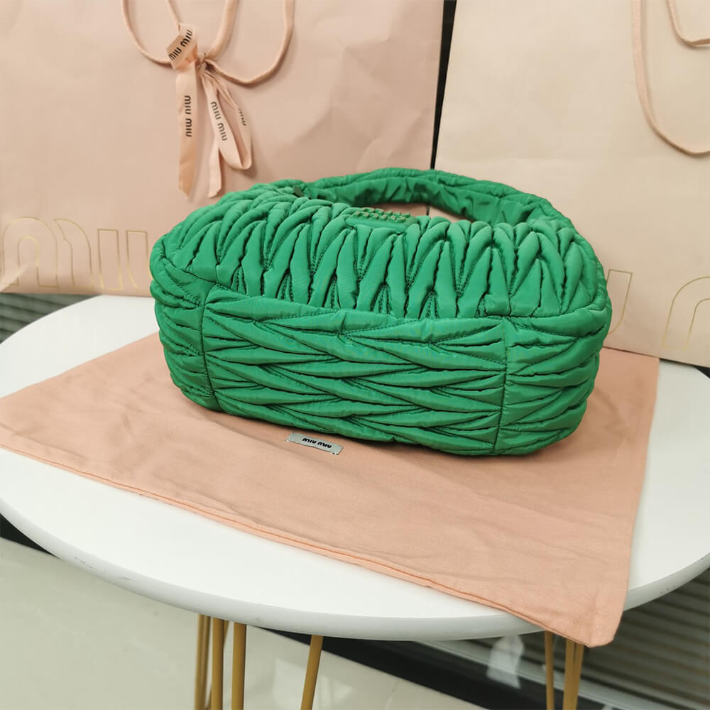 Miu Wander matelasse regenerated nylon hobo bag - Top Club