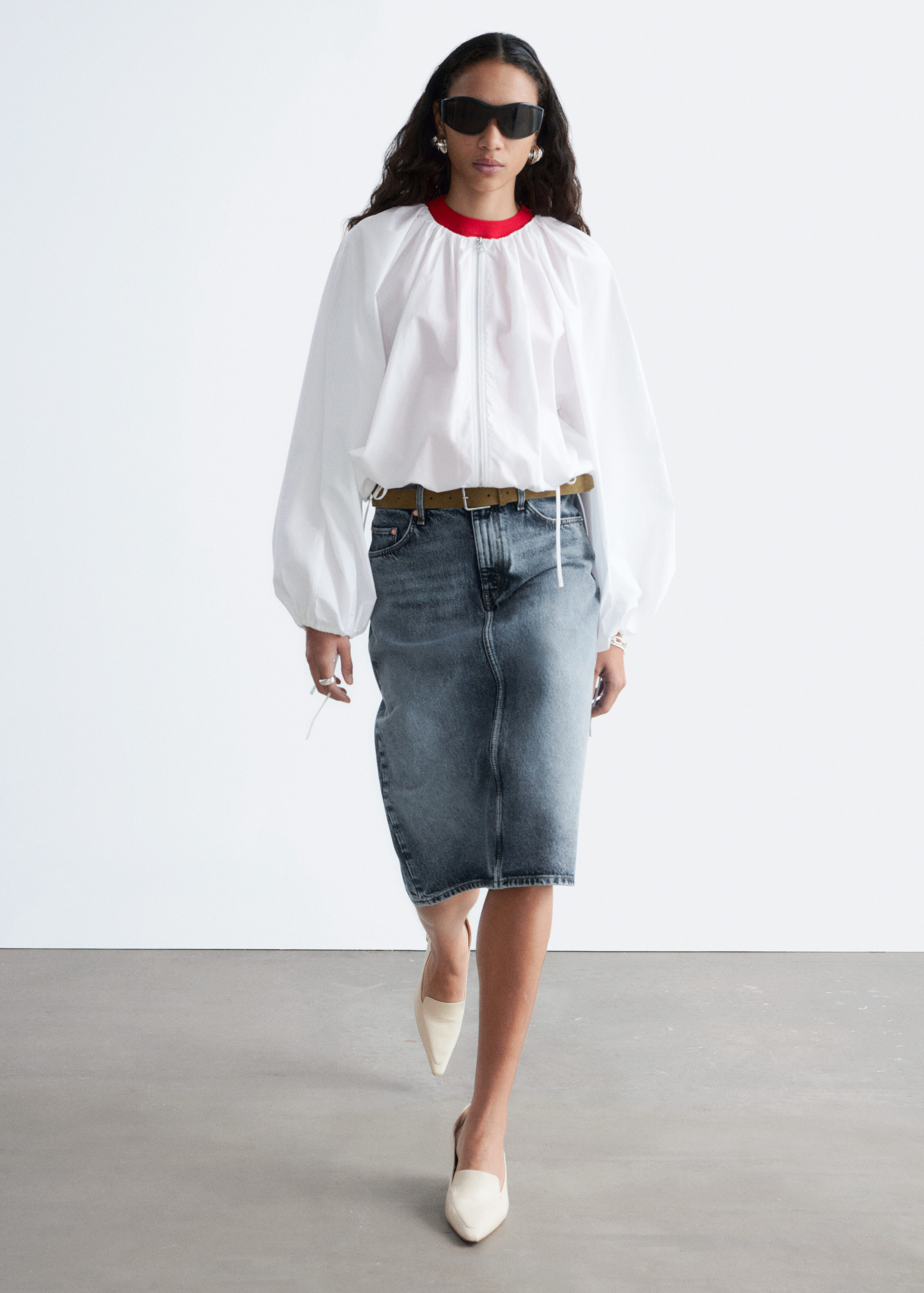 & Other Stories DENIM MIDI SKIRT