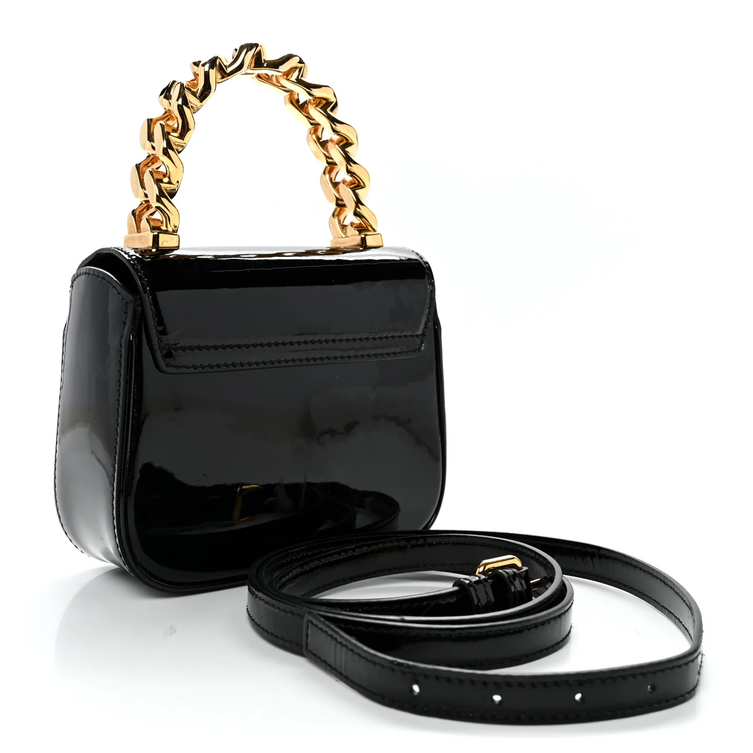 Patent Mini La Medusa Bag Black