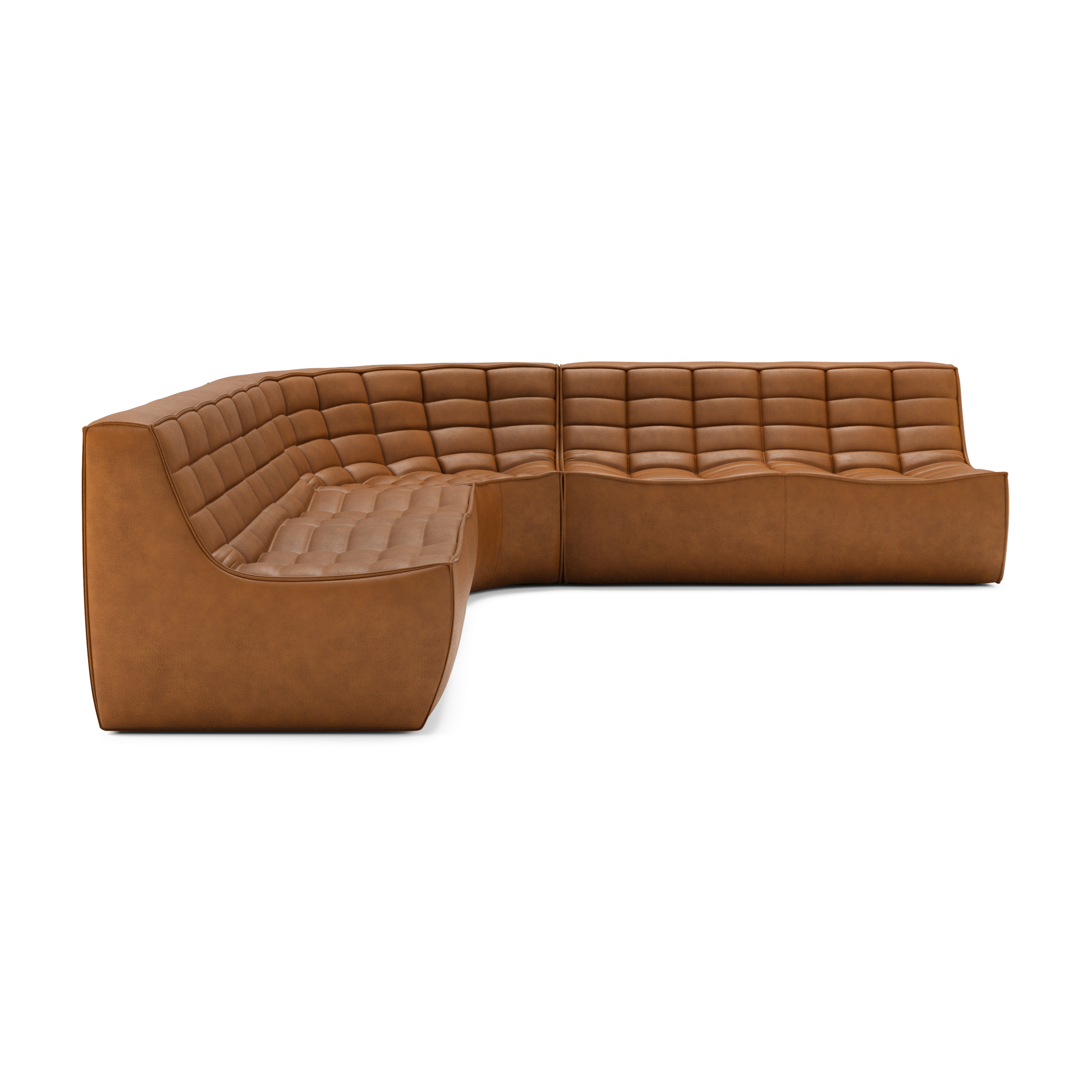 Modulaire bank N701 old saddle set 2x2 seat 90° ronde hoek