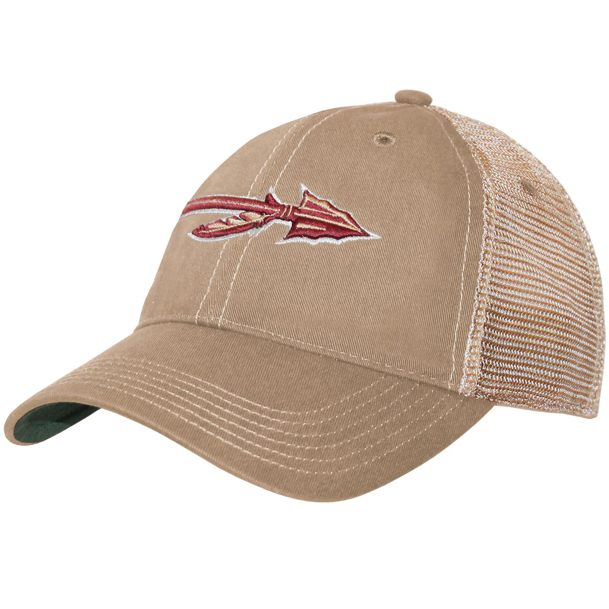 Legacy Florida State Spear Adjustable Relaxed Trucker - Khaki - MoB Apparel