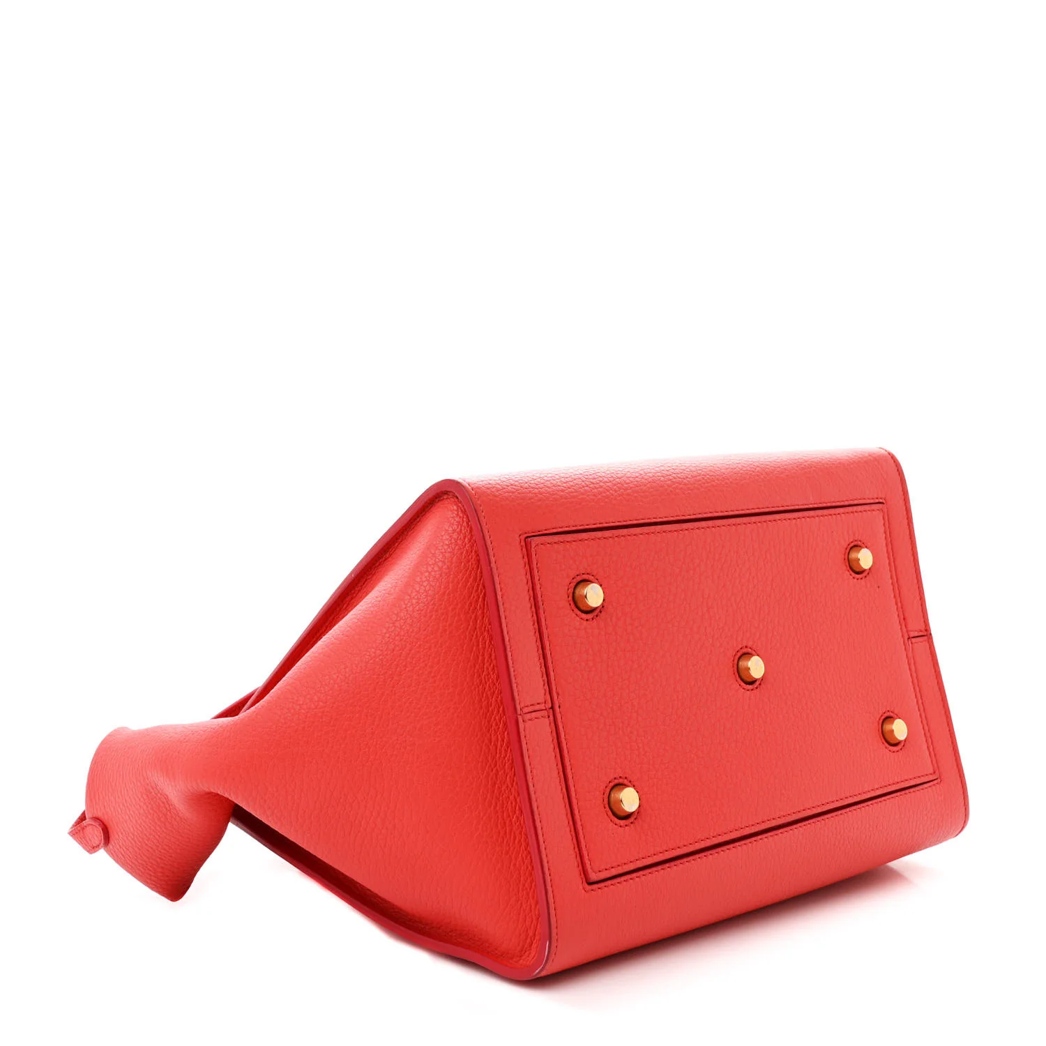 Crisped Calfskin Small Tie Knot Tote Vermillion - Top Club