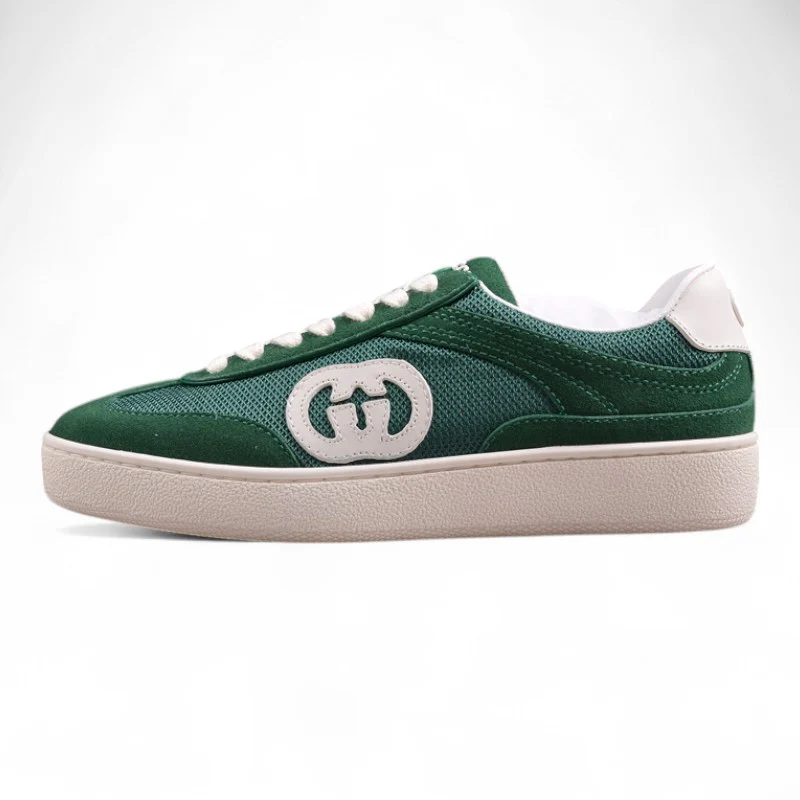 Gucci Interlocking G Green Suede Low Top Sneakers - Sneaker Replica Workshop