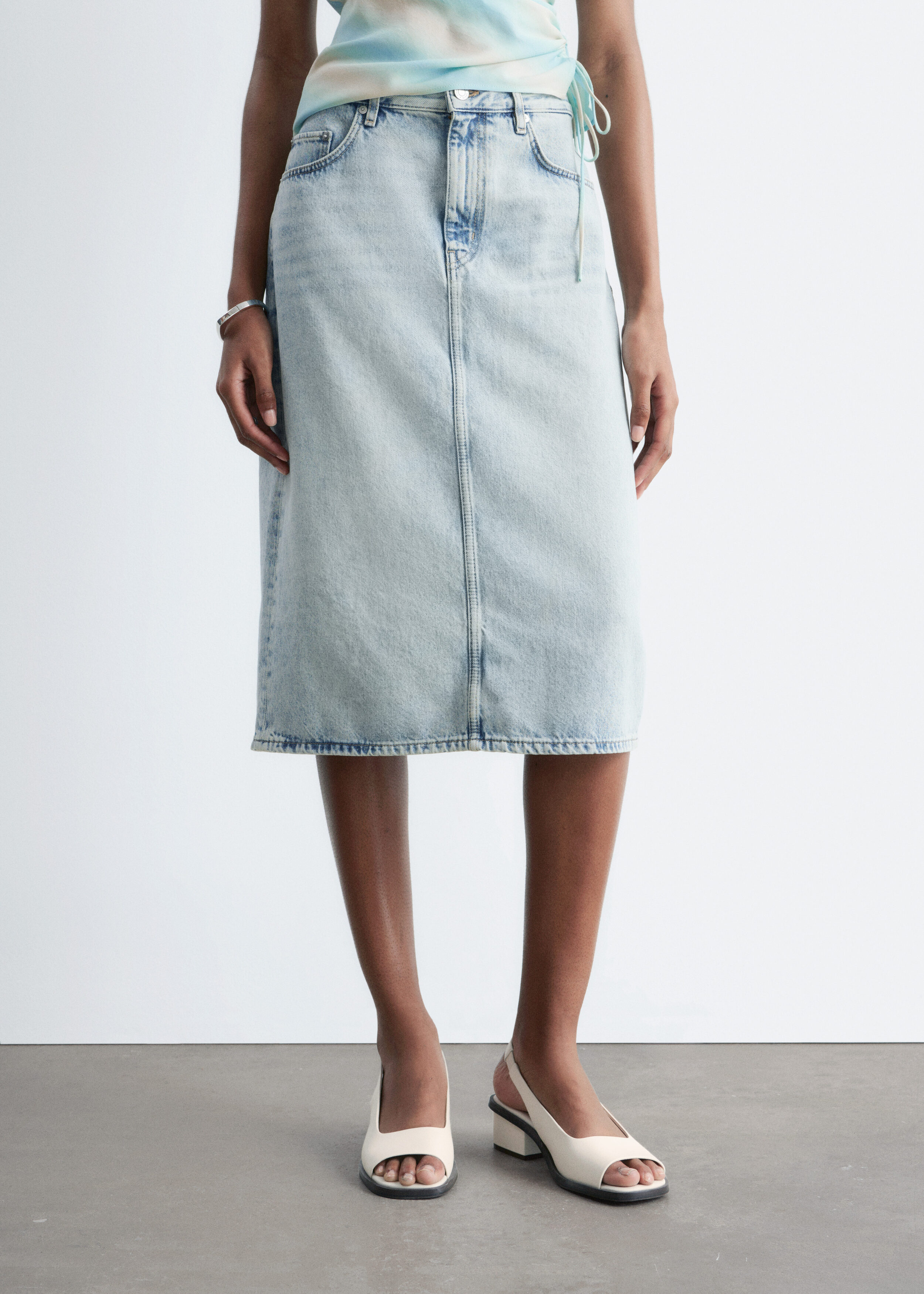 & Other Stories DENIM MIDI SKIRT
