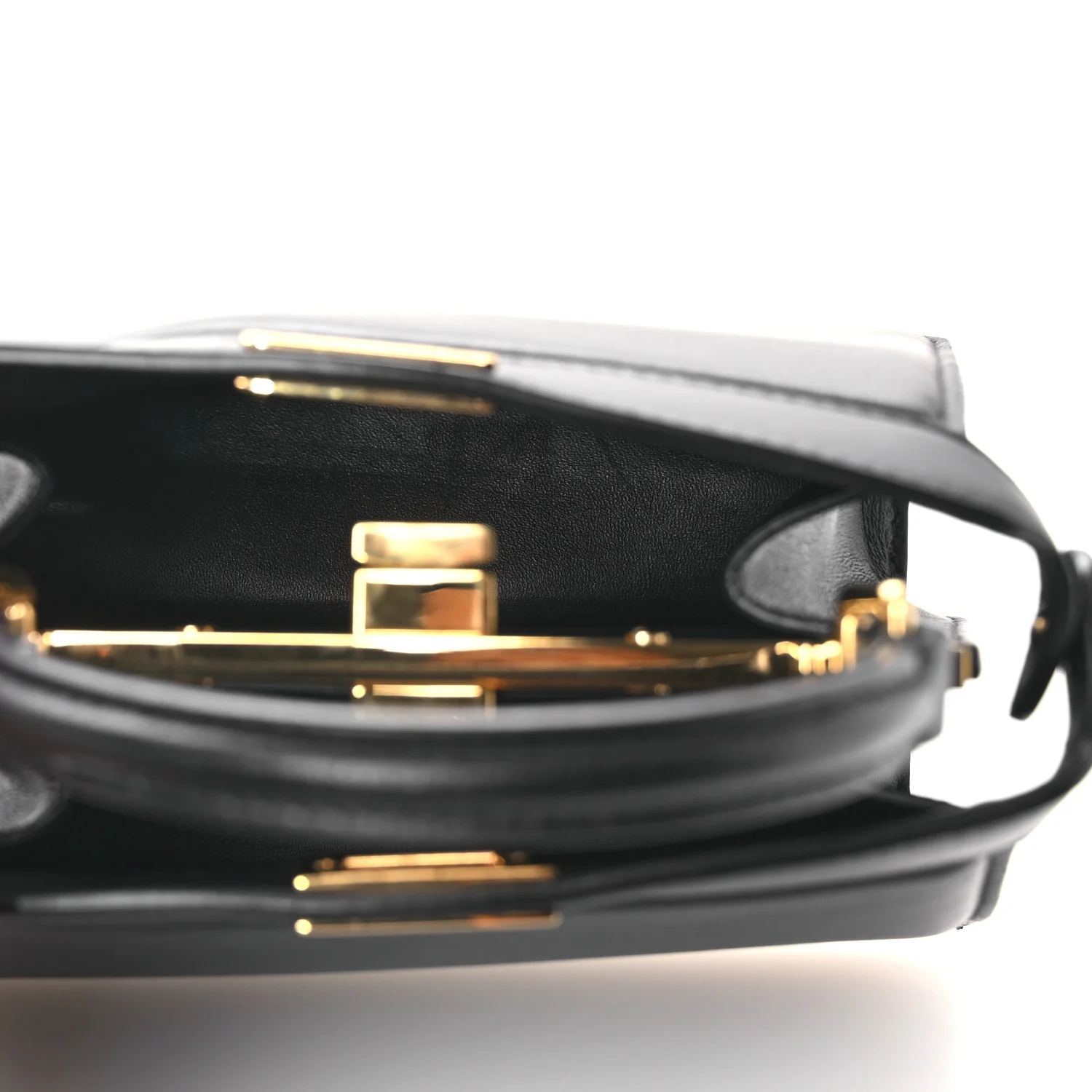 Shiny Nappa Petite Peekaboo I SEE U Satchel Black - Top Club