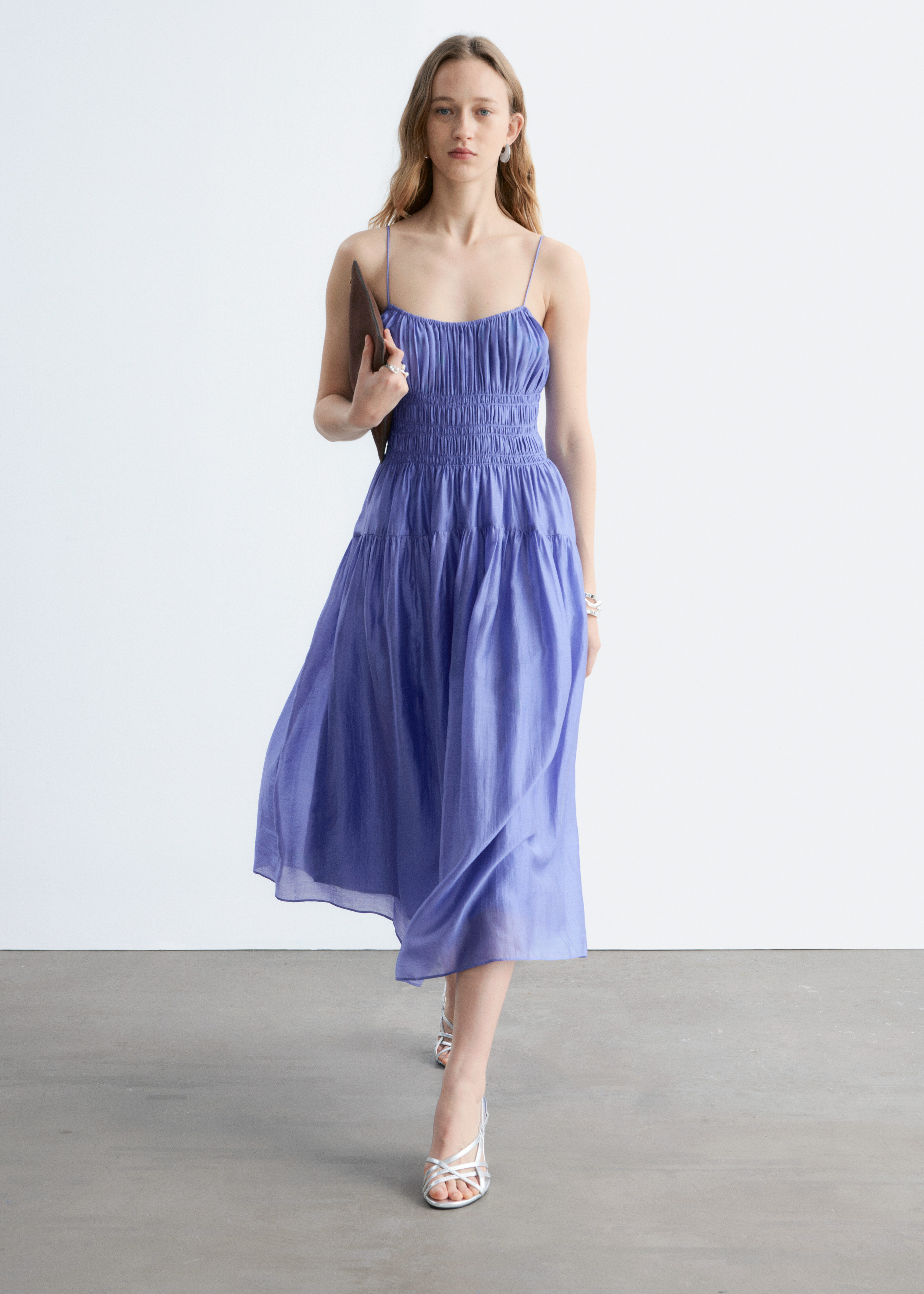 & Other Stories RUCHED MIDI DRESS