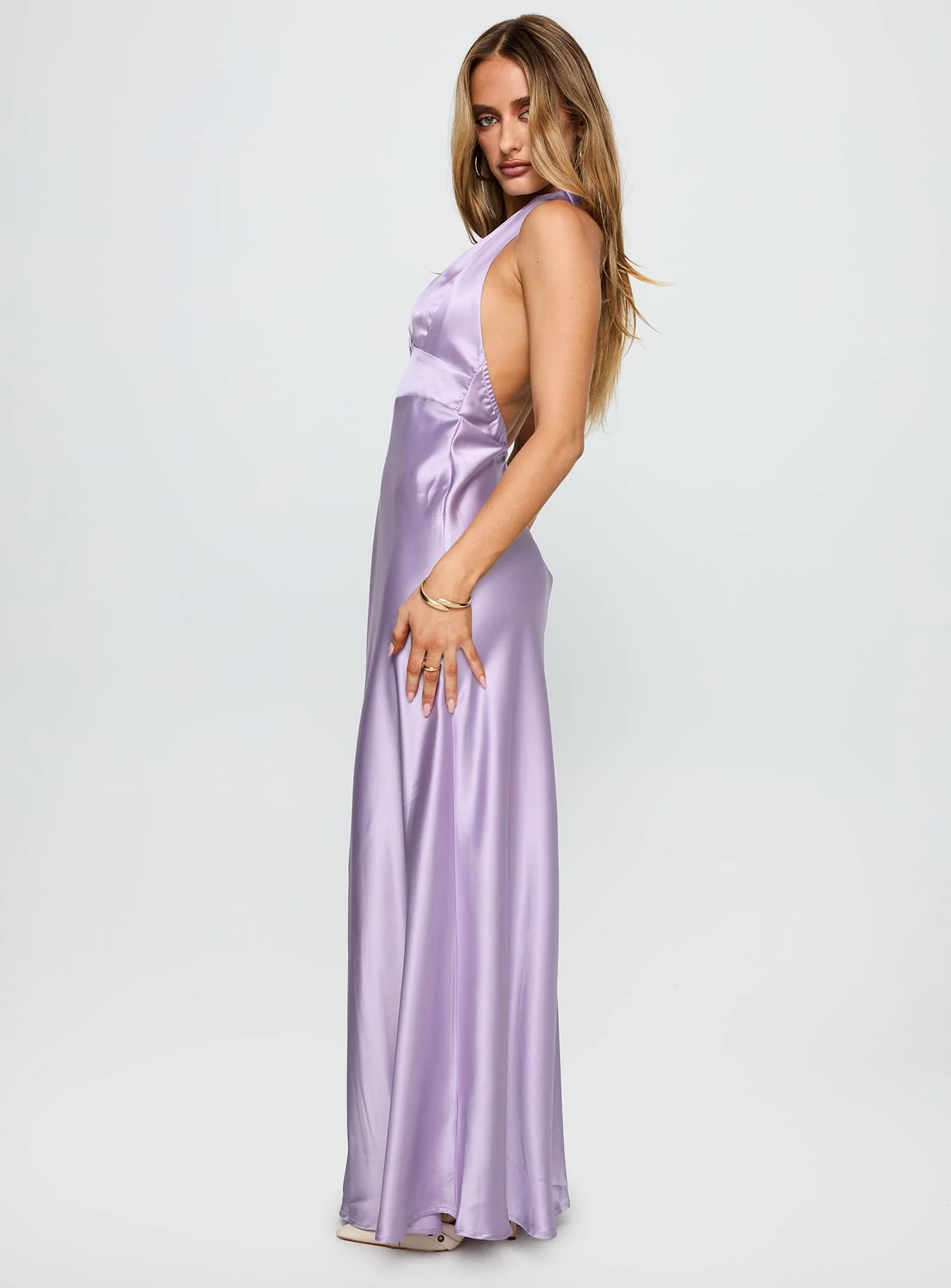 Big Screen Halter Maxi Dress Lilac