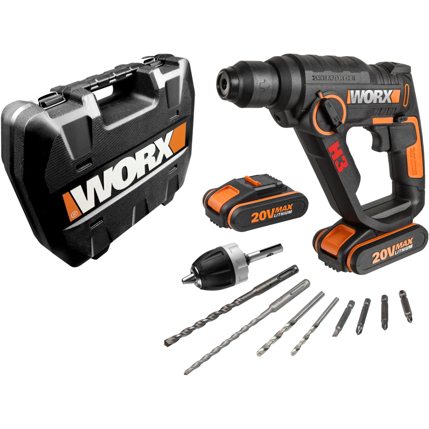 Worx Trapano avvitatore martello pneumatico Worx WX390.1 1,2J 20V 2Ah