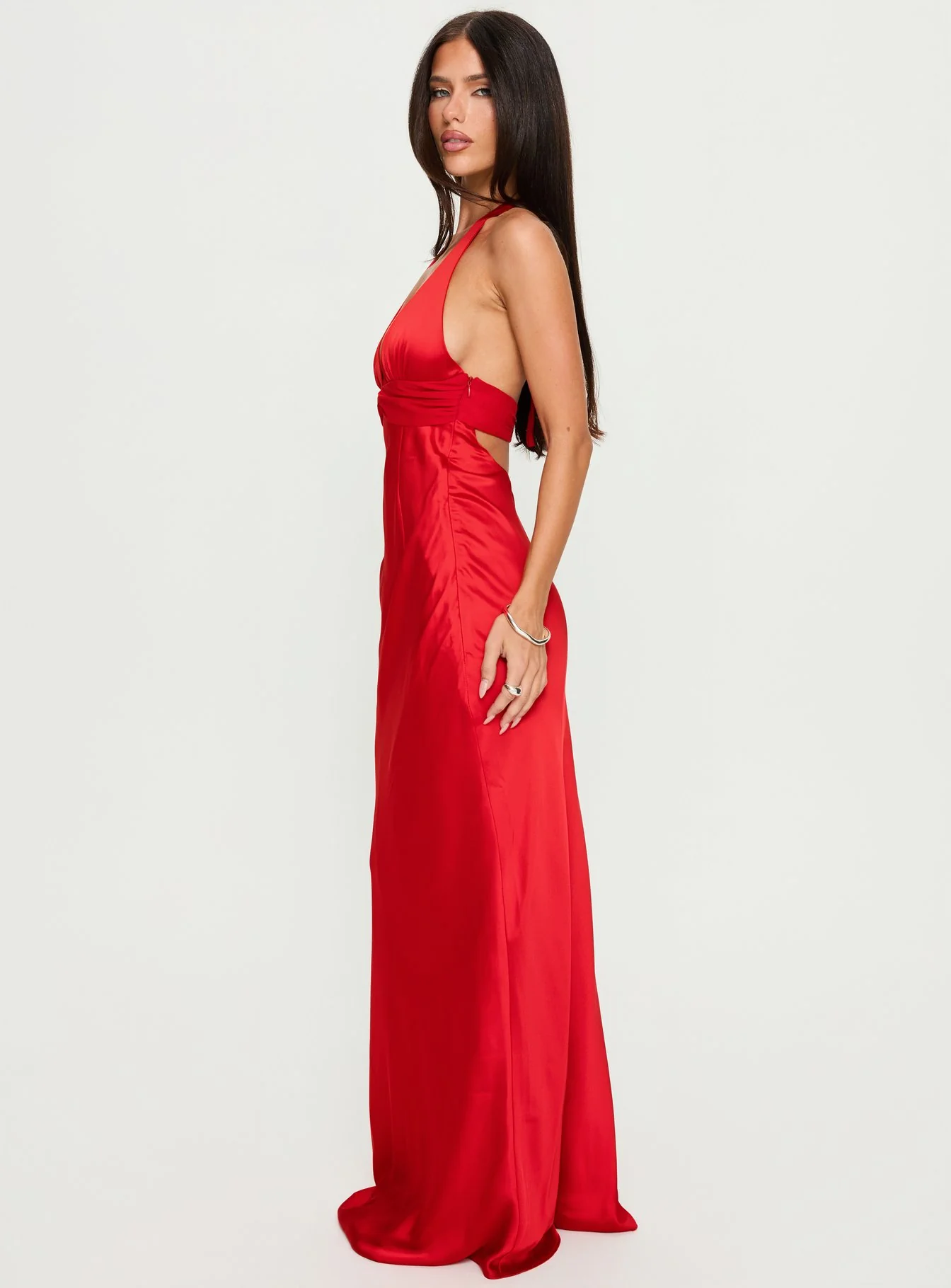 Odyssa Halter Maxi Dress Red