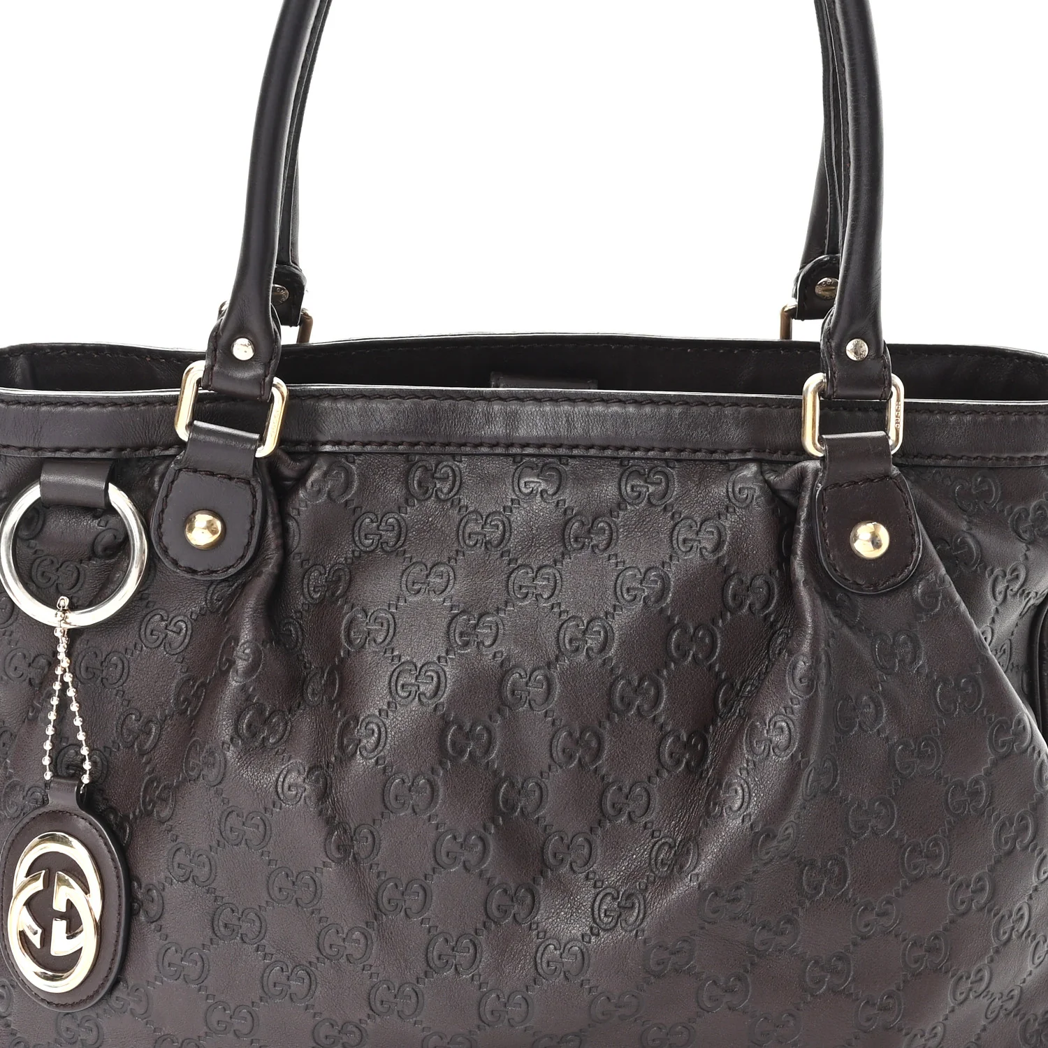 Guccissima Medium Sukey Top Handle Tote Chocolate - Top Club