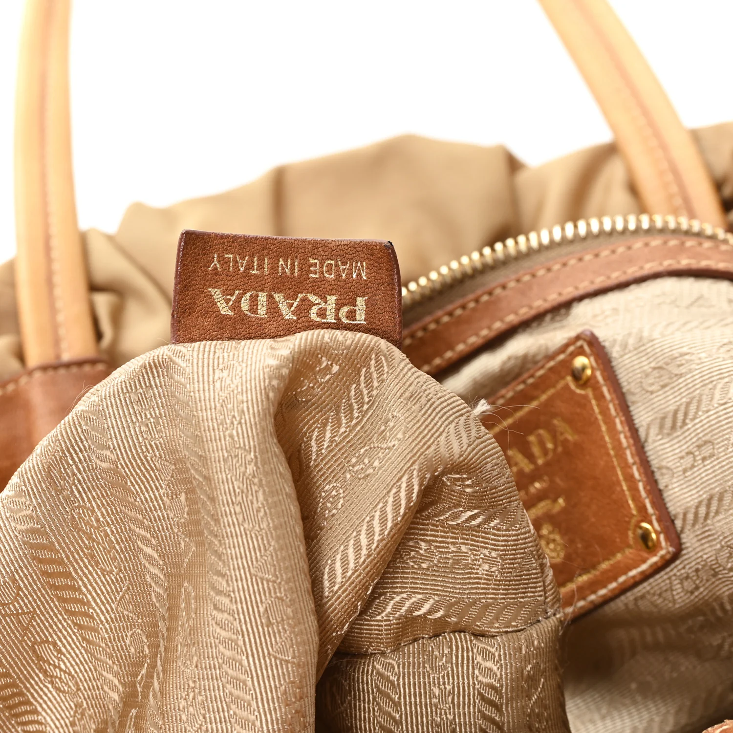 Nylon Jacquard Logo Drawstring Tote Sesamo - Top Club