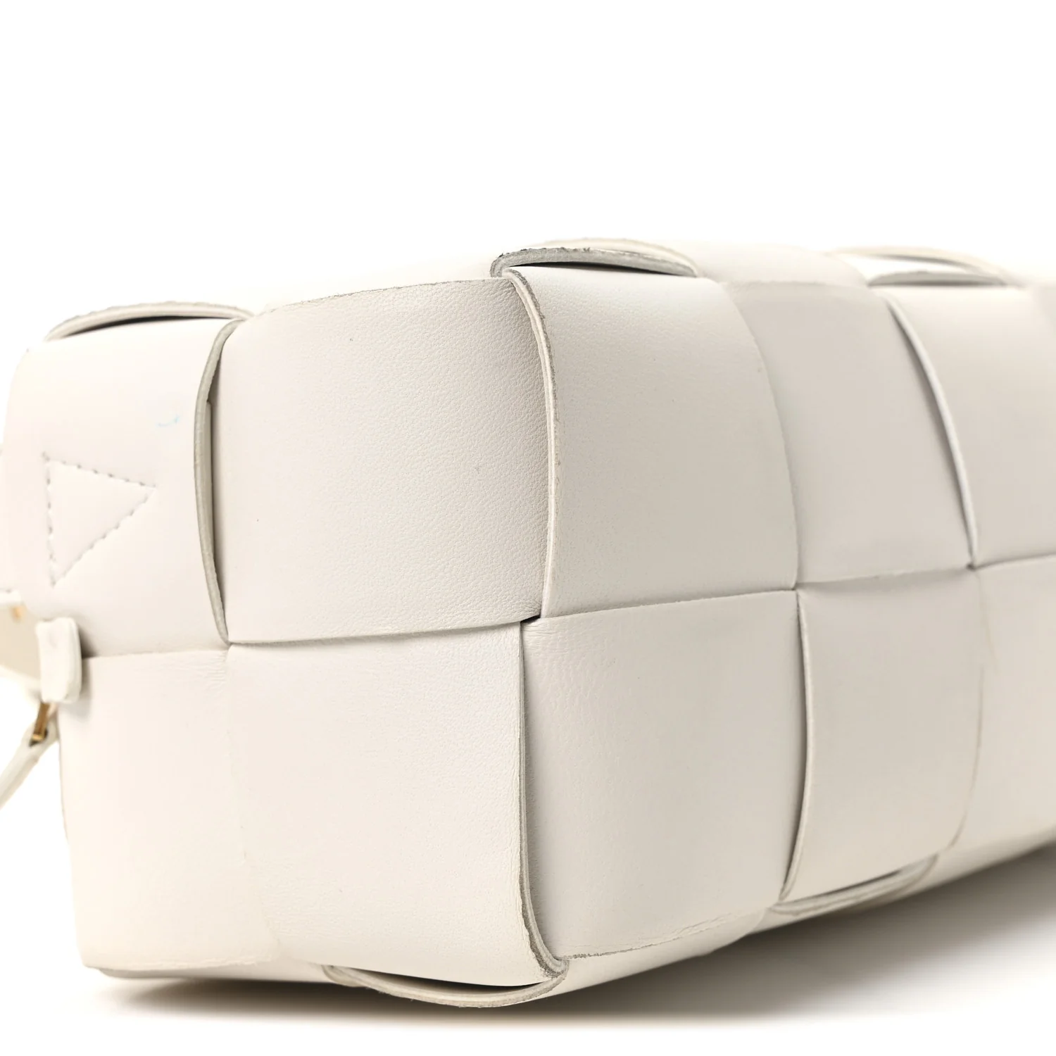 Lambskin Maxi Intrecciato Small Brick Cassette Bag White - Top Club