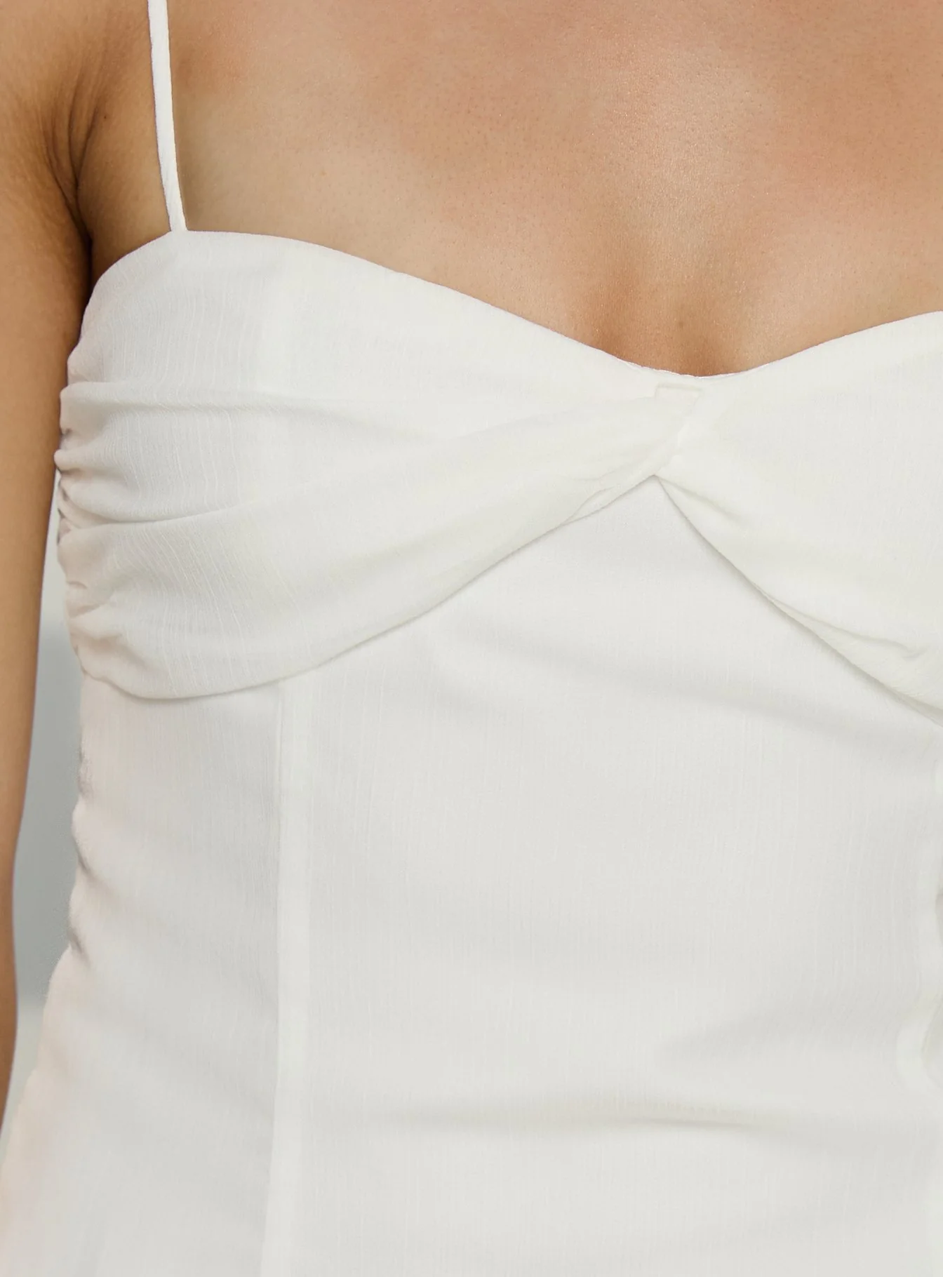 So At Peace Sweetheart Drop Waist Mini Dress White