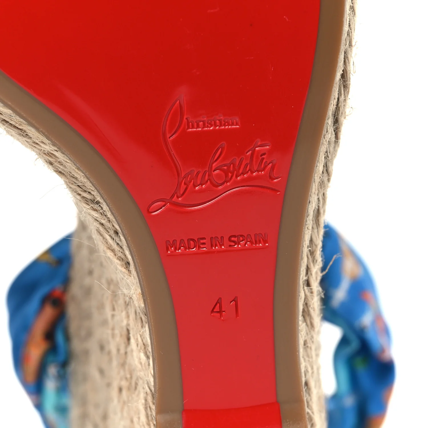 Satin Monica Du Desert 110 Espadrille Wedges 41 Blue Multicolor - Top Club