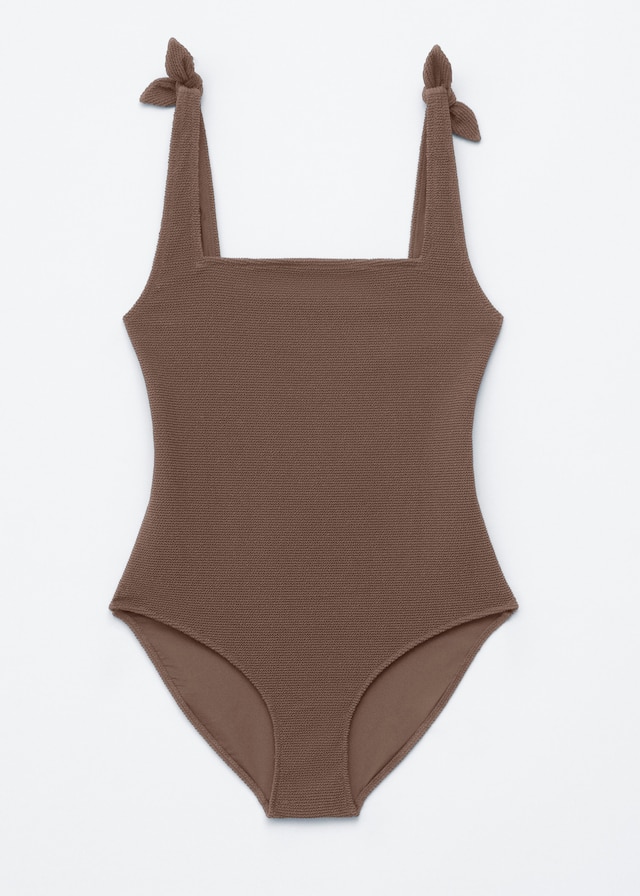 & Other Stories TEXTURED BOW TIE SWIMSUIT