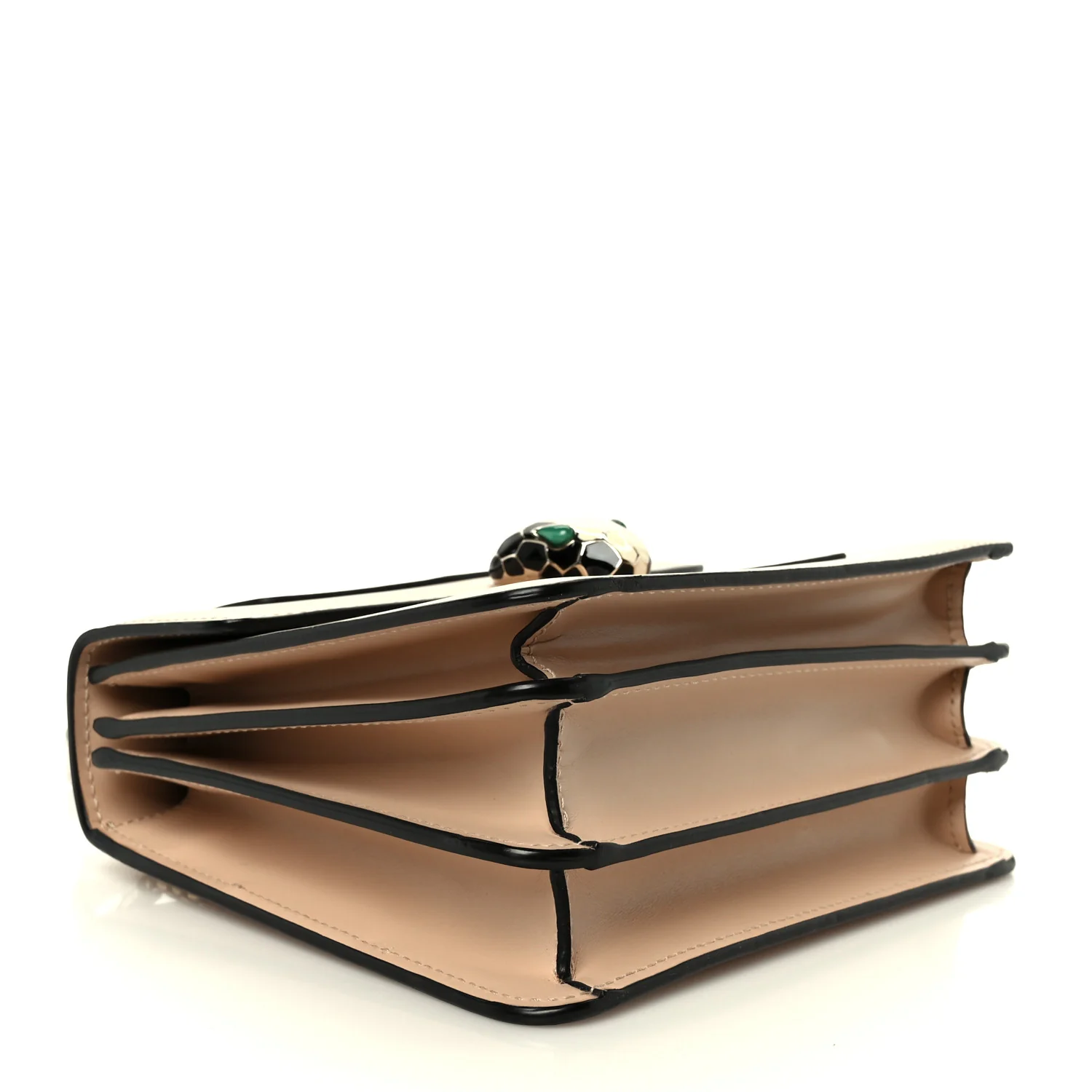 Calfskin Serpenti Forever Top Handle Beige Green - Top Club