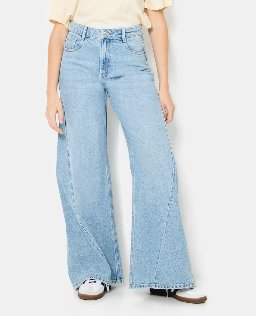 Pimkie Jean extra wide taille haute avec jeux de coutures